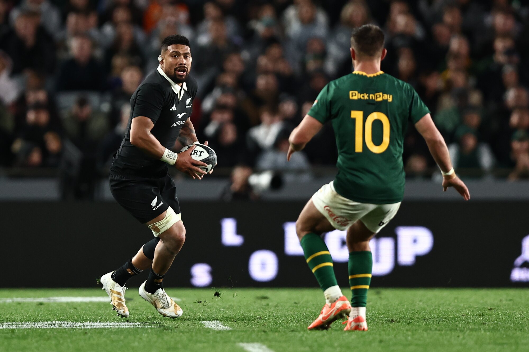 Ardie Savea in action for the All Blacks in his 100th test match. Photo / SmartFrame