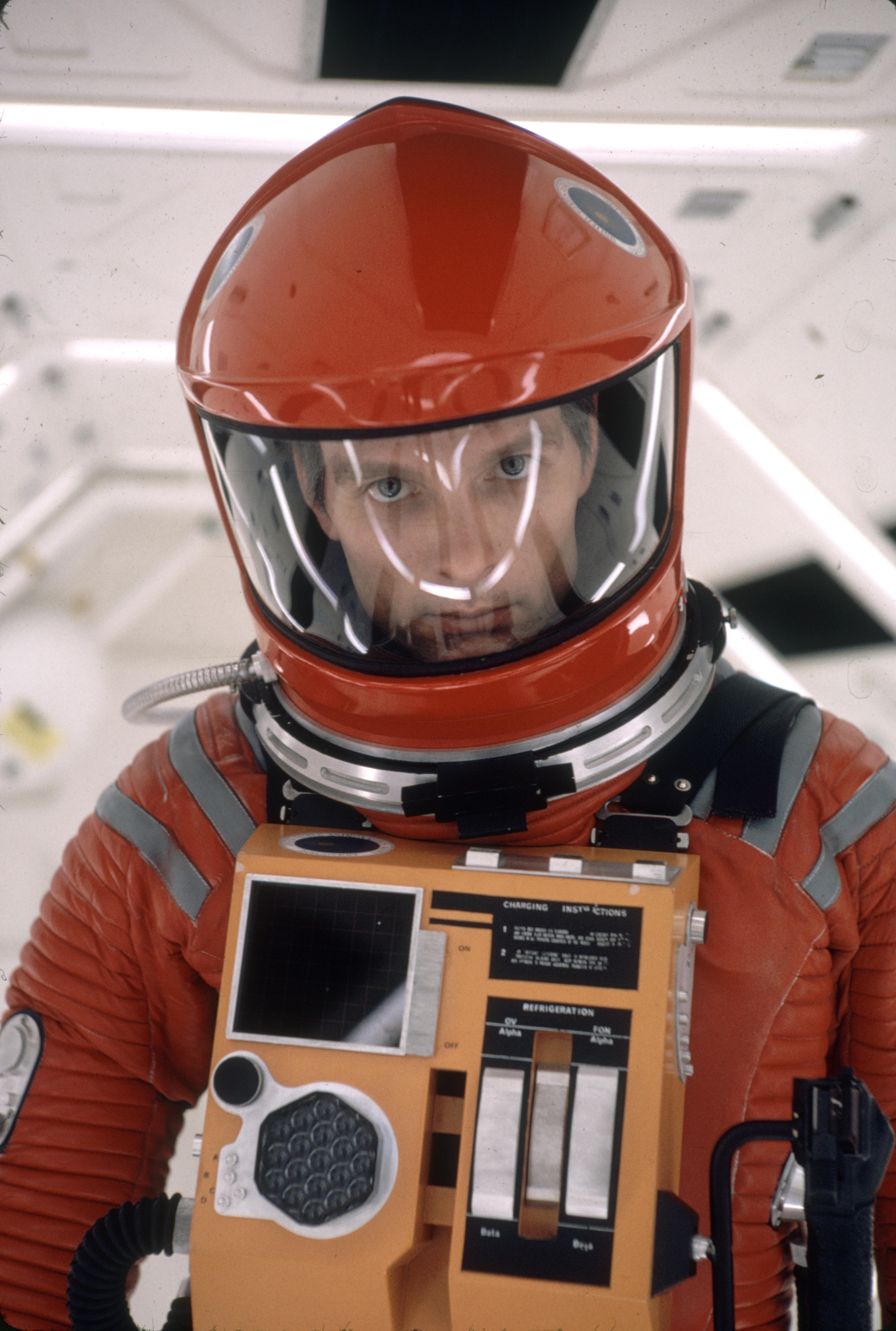 Close-up of American actor Keir Dullea, dressed in a space suit, in a scene from the film 2001: A Space Odyssey. Photo / Getty Images