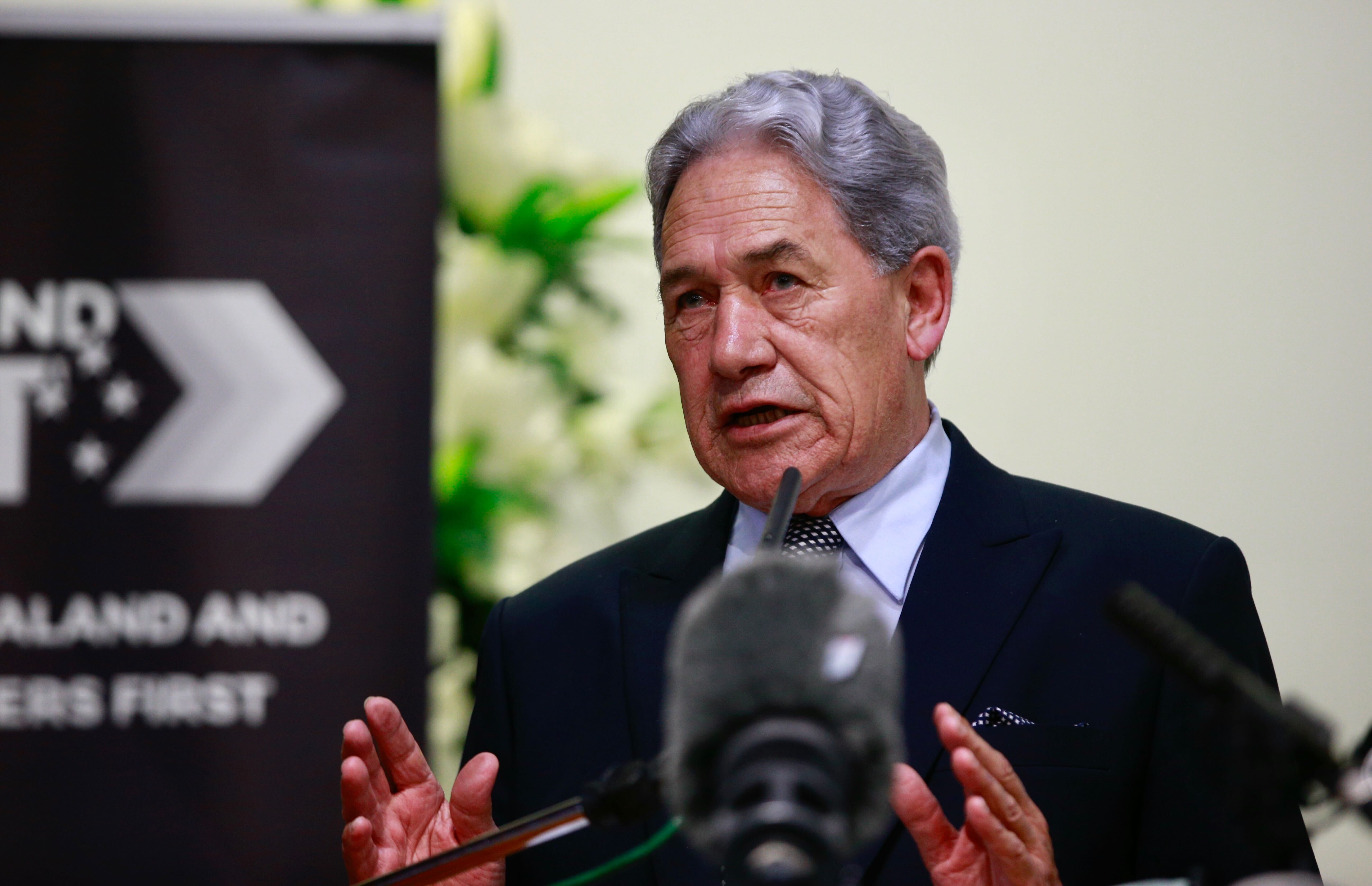 New Zealand First leader Winston Peters giving his state of the nation speech early this year in Howick. Photo / Alex Burton