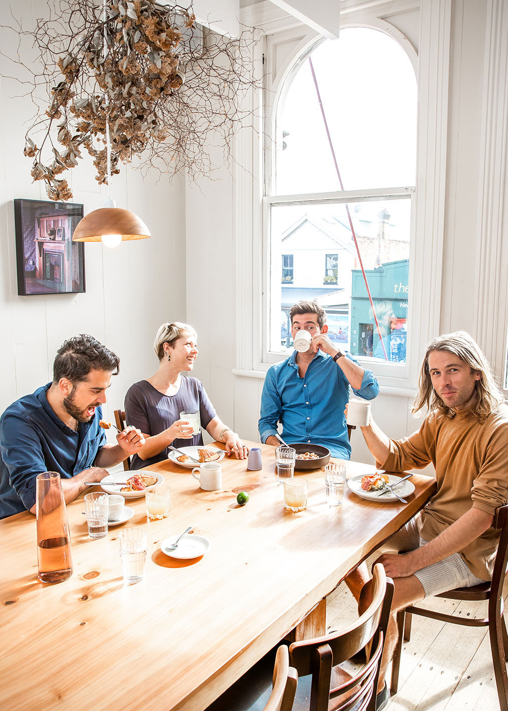 From the Viva archives: Dariush Lolaiy and Rebecca Smidt of Cazador, and Tom Hishon and Josh Helm of Orphans Kitchen, pictured upstairs at Orphans in 2017. Picture / Babiche Martens