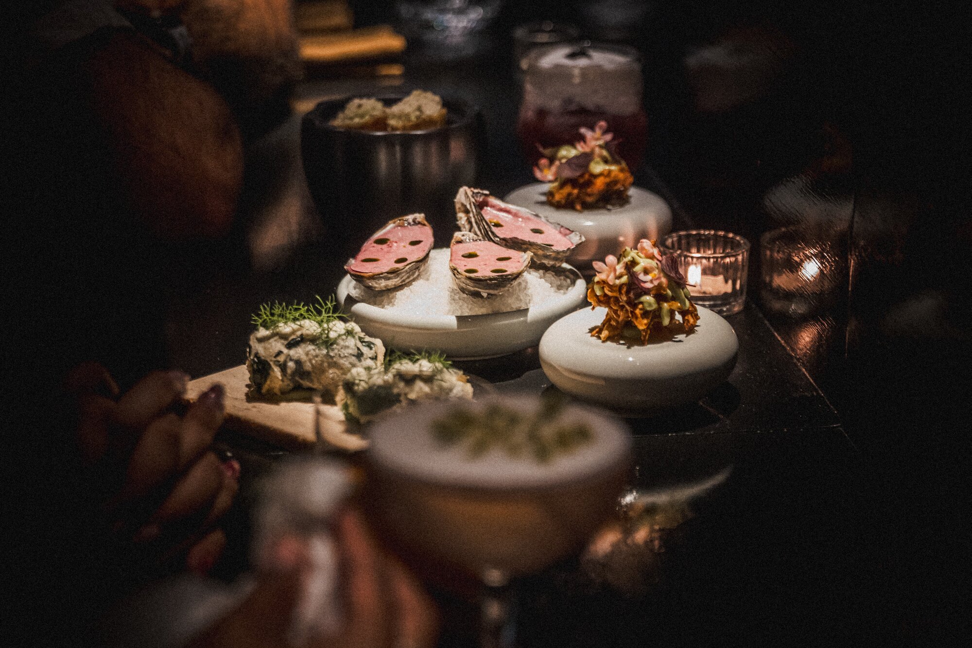 A selection of snacks – including oyster sol kadhi – from the opening menu at Aarth. Photo / Olivia Moore