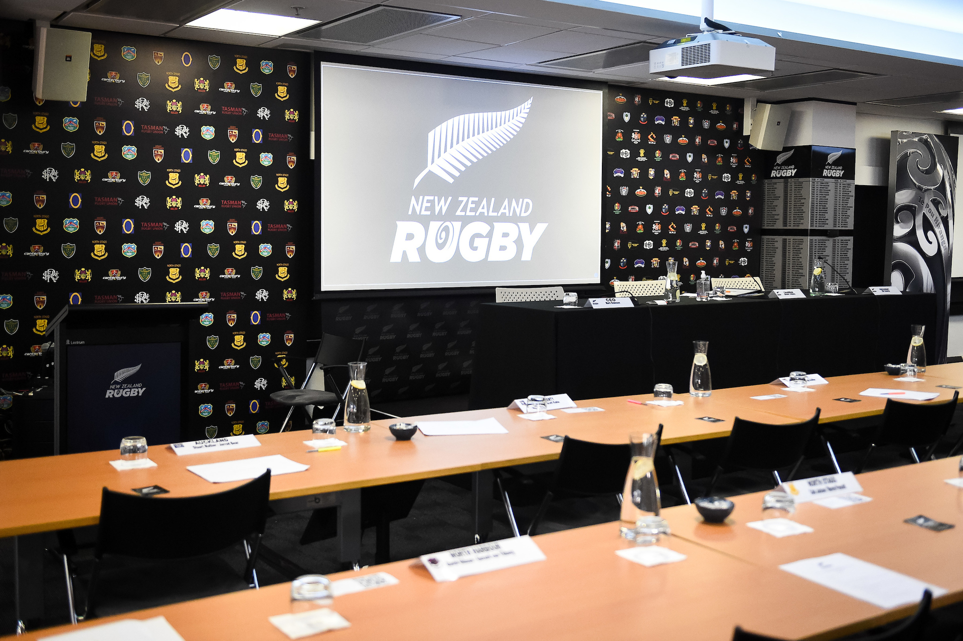Meeting room of AGM. NZ Rugby AGM April 29, 2021 in Wellington, New Zealand. Photo / Photosport.co.nz