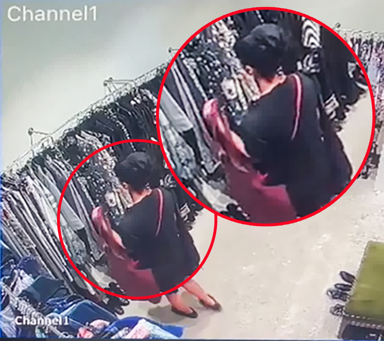 Green Party MP Golriz Gharahman on CCTV filmed inside the Scotties boutique in Ponsonby. The video shows Gharahman allegedly stealing a handbag
picture supplied still from video