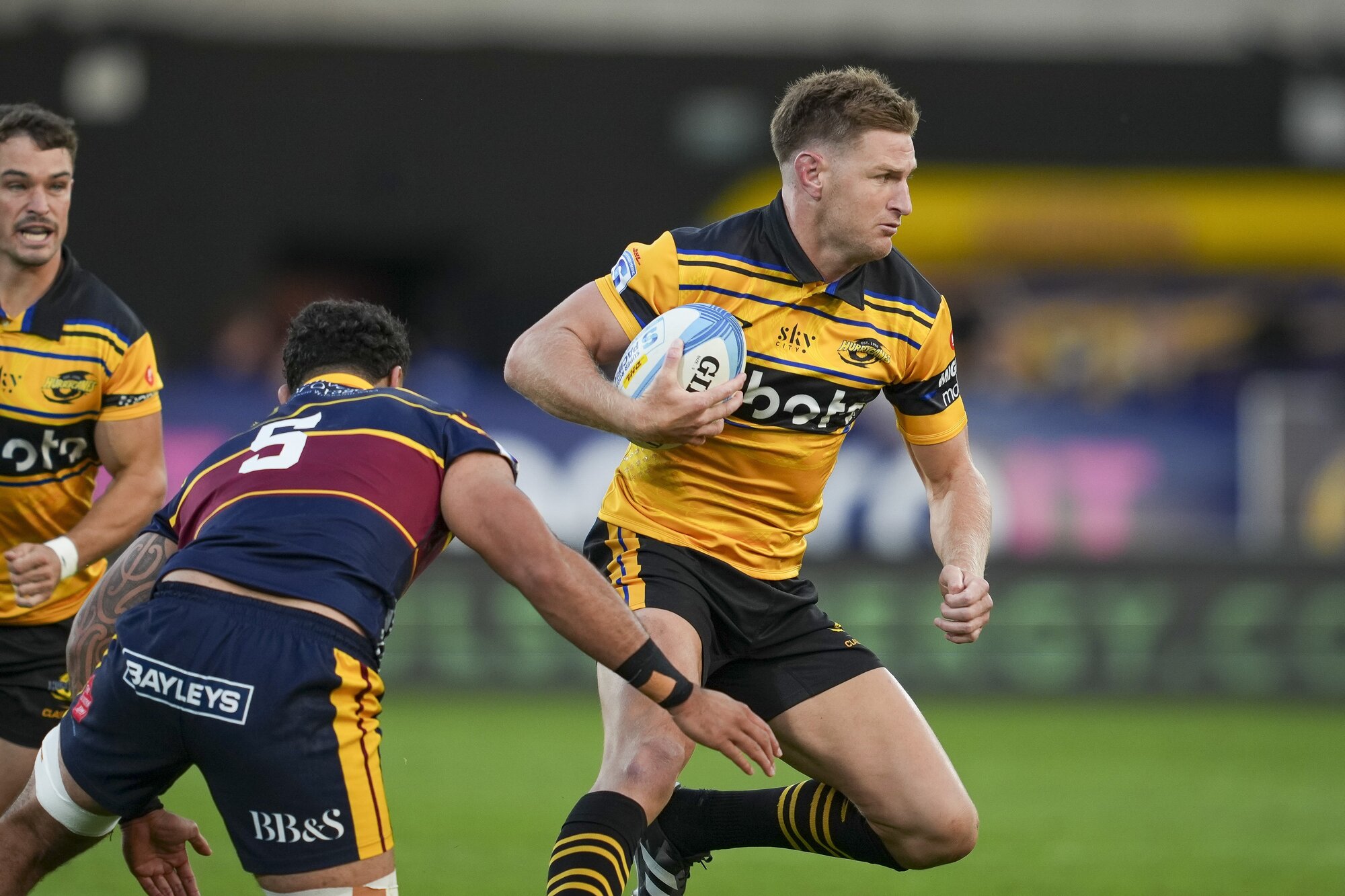 Hurricanes midfielder Jordie Barrett was in sharp form against the Highlanders. Photo / SmartFrame