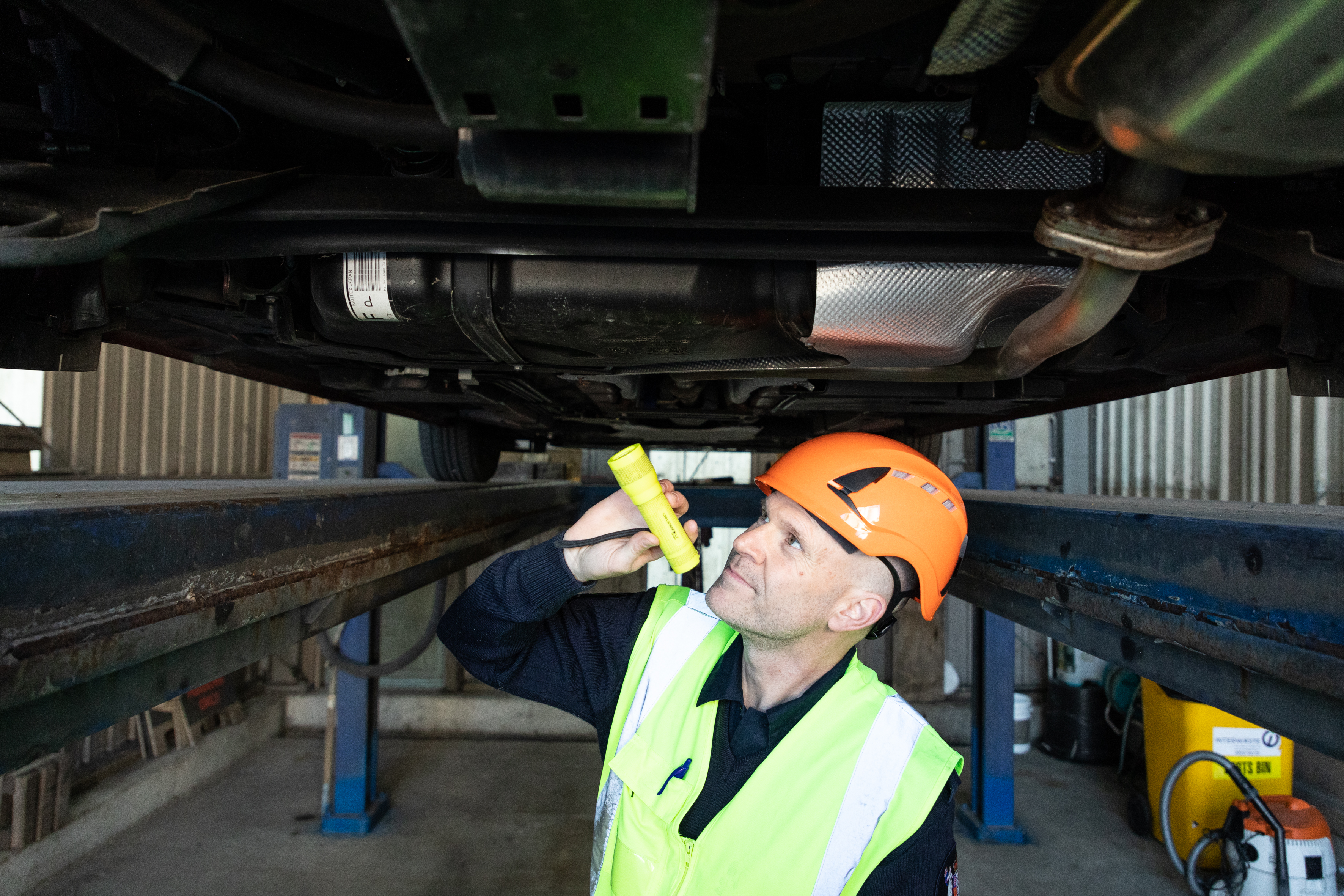 Avent Green inspecting car imports at the Port of Tauranga. Photo / Alex Cairns