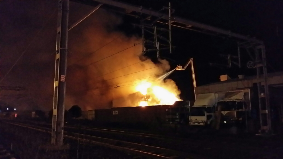 A blaze at Auckland Film Studios in 2014. Photo / NZ Herald