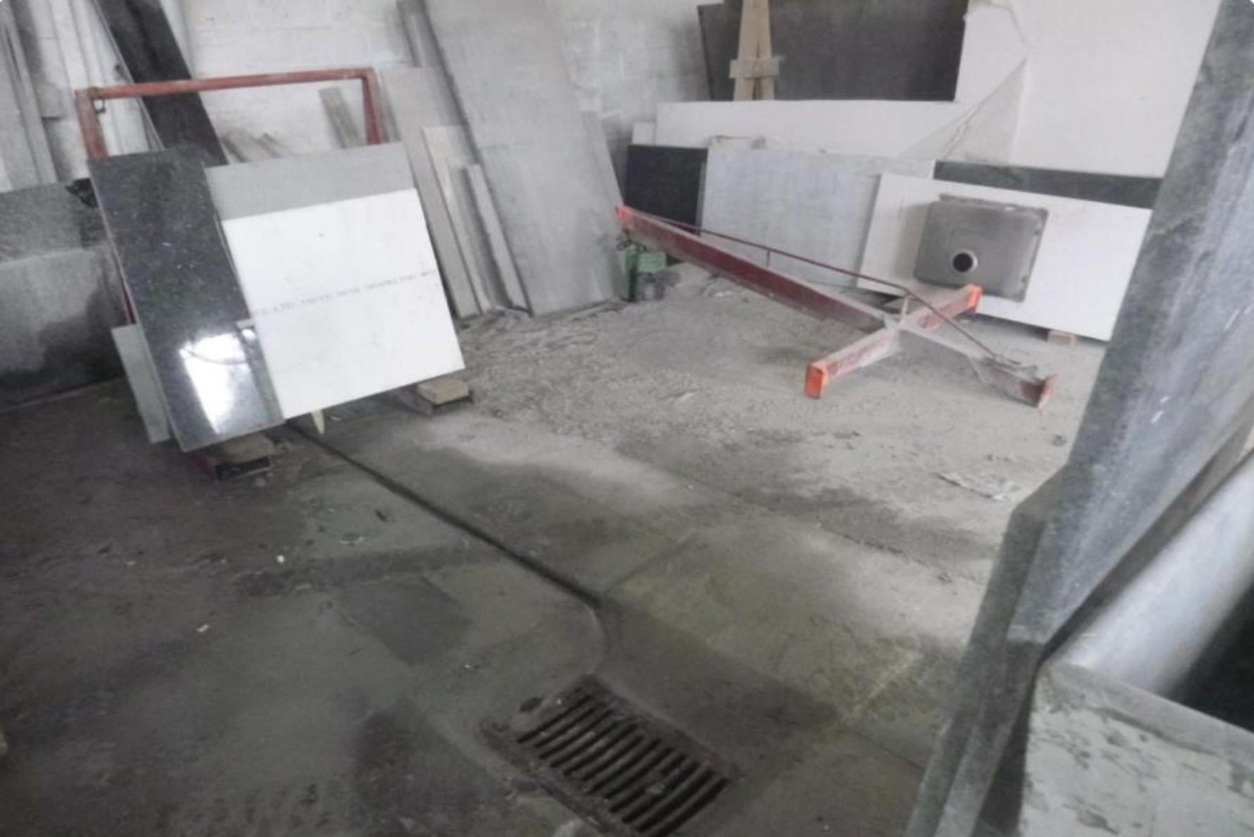 WorkSafe has released photos of engineered stone fabricator workshops, which received a prohibition notice after inspections found serious safety issues. This photo was taken in July 2019. WorkSafe declined to identify the business.