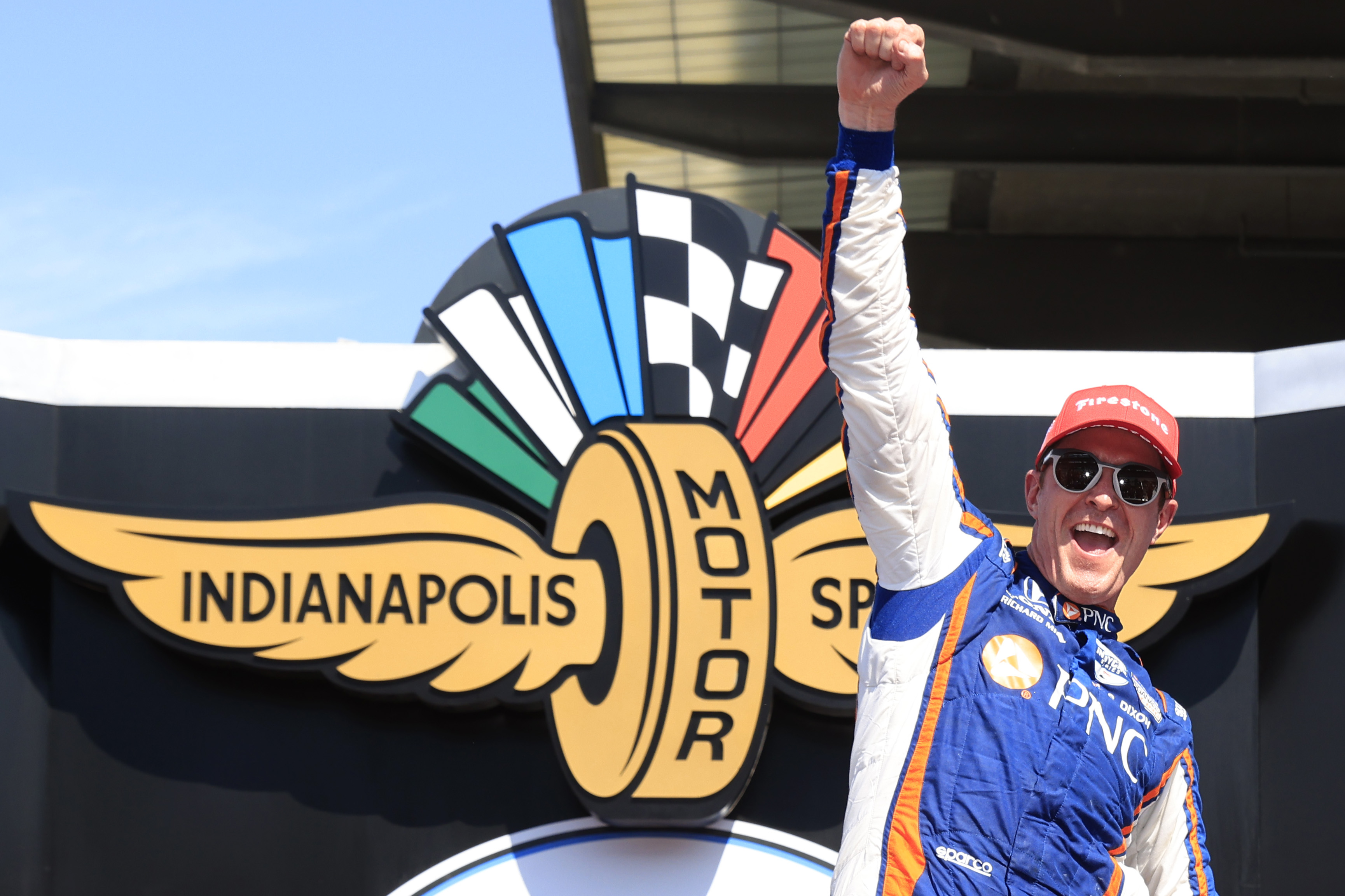 Scott Dixon driver celebrates in victory lane after winning the NTT IndyCar Series Gallagher Grand Prix. Photo / Getty Images