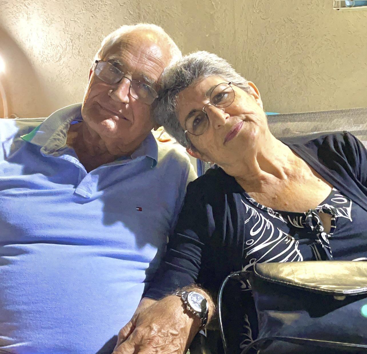 This hand-out photo provided by Anat Moshe Shoshany/Elinor Shahar Personal Management shows David Moshe and his wife Adina Moshe in an unknown location. Photo/ Anat Moshe Shoshany/Elinor Shahar Personal Management via AP