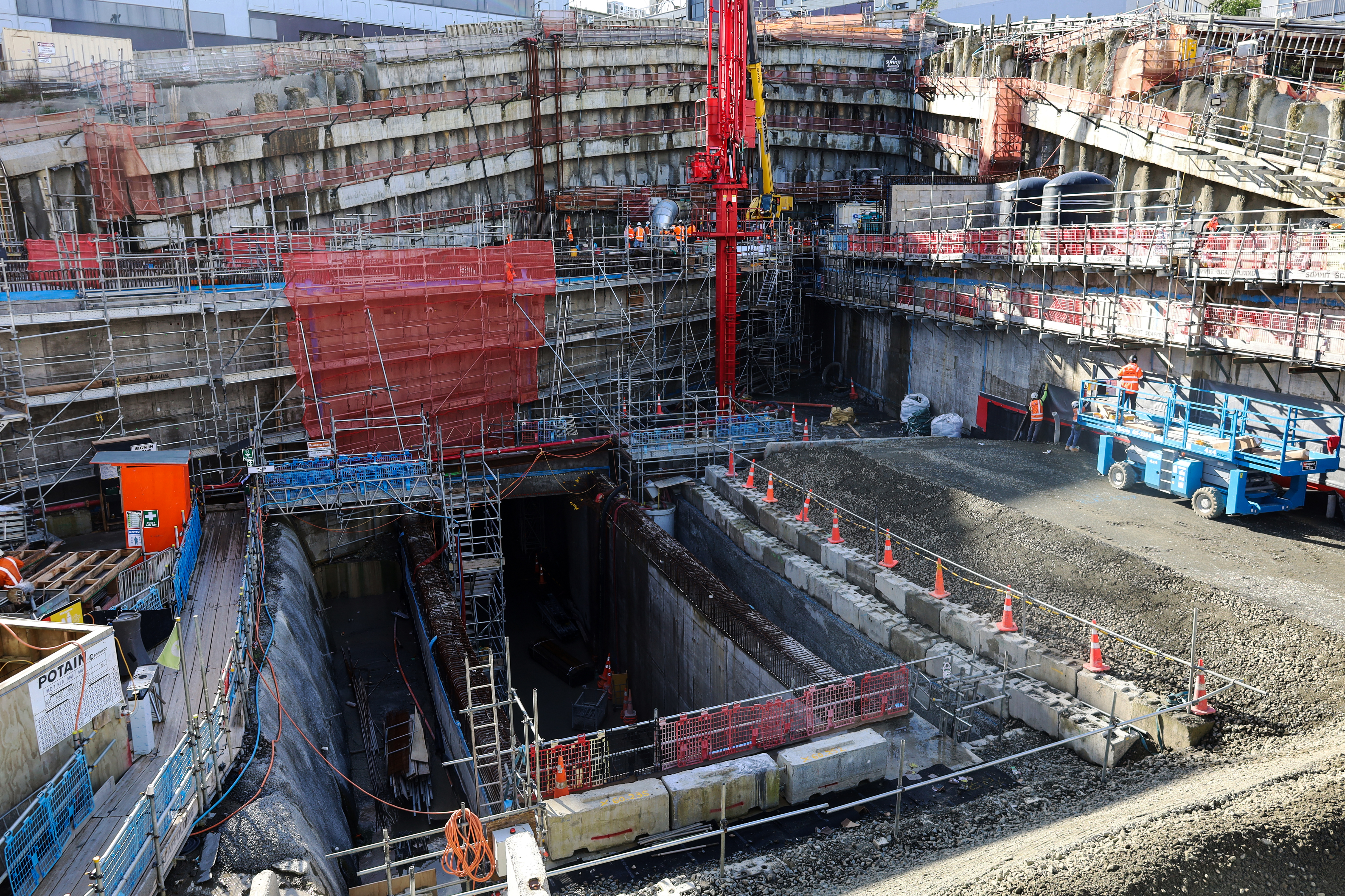 The tunnel entrances at Mt Eden on a 10ha site that will be developed for housing once the project is completed. Photo /  Jed Bradley