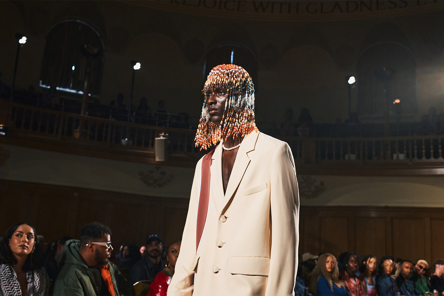 Breathtaking beaded hair completes a look on the Ahluwalia runway. Photo / Simbarashe Cha for The New York Times