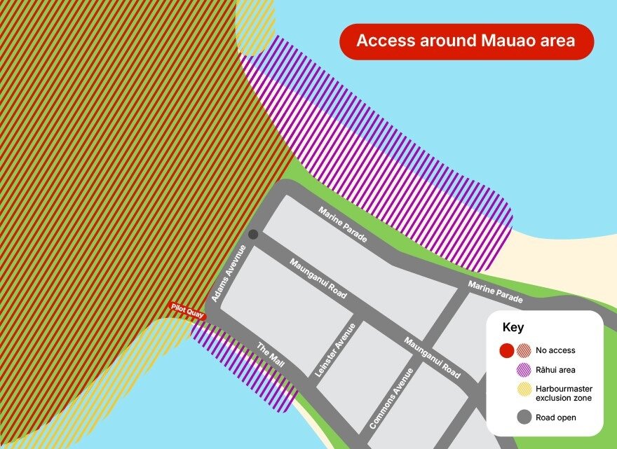 The road cordon around Mauao will be lifted, but the hill itself remains closed. Image / Tauranga City Council