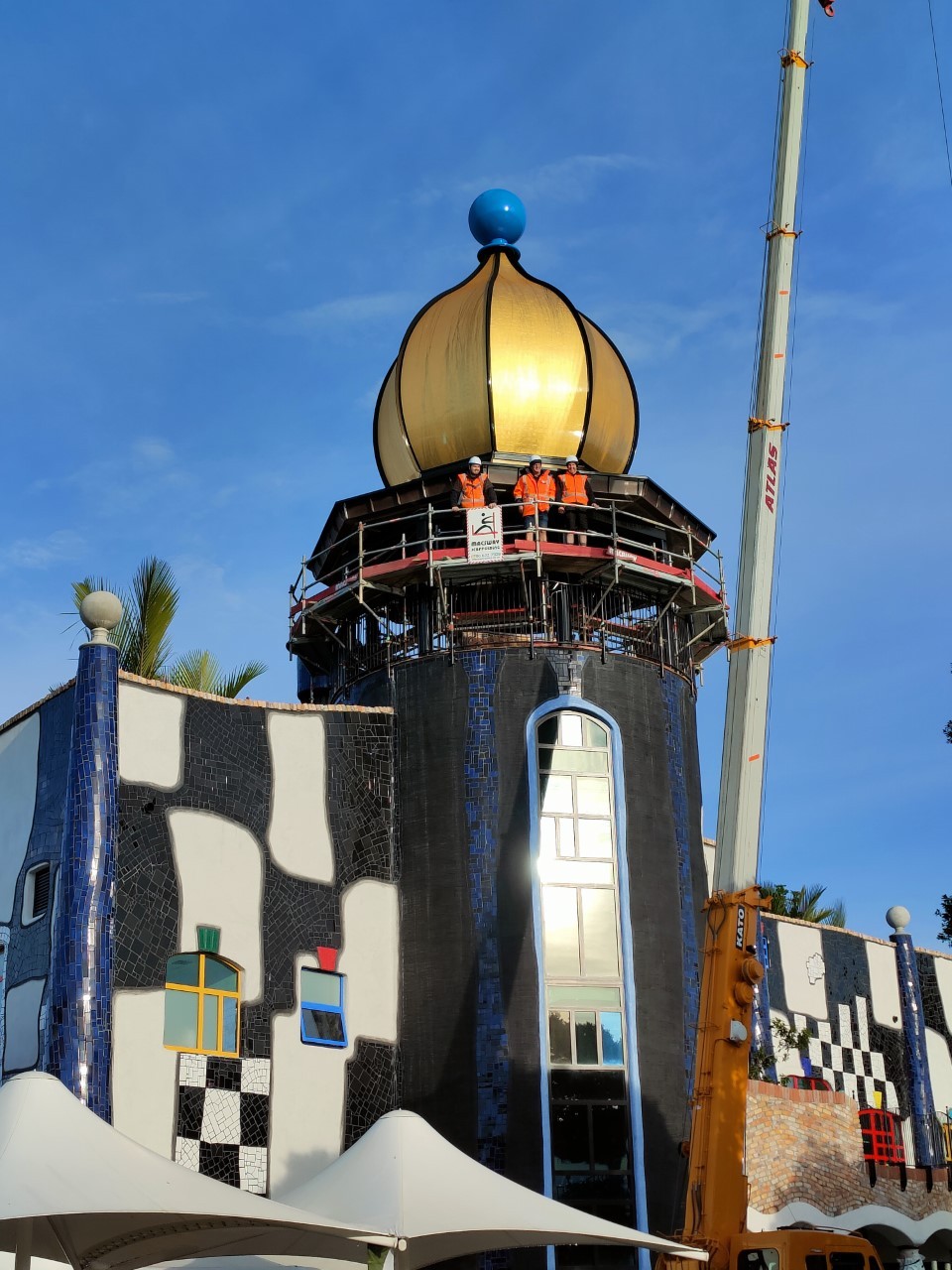 The mission was complete with the placement of the blue orb on top. Photo / Jodi Bryant