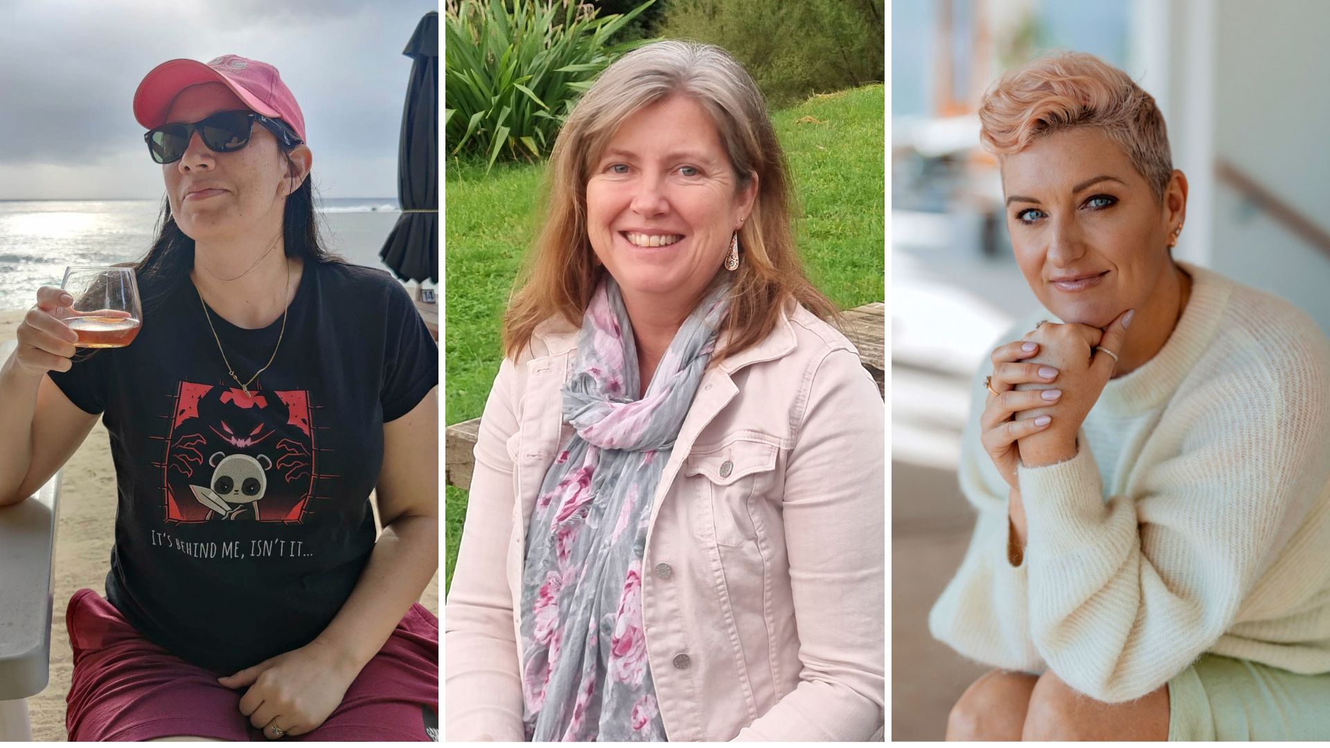 Long Covid sufferers Cara Marshall, Larisa Hockey and Jenene Crossan. Photos / Supplied