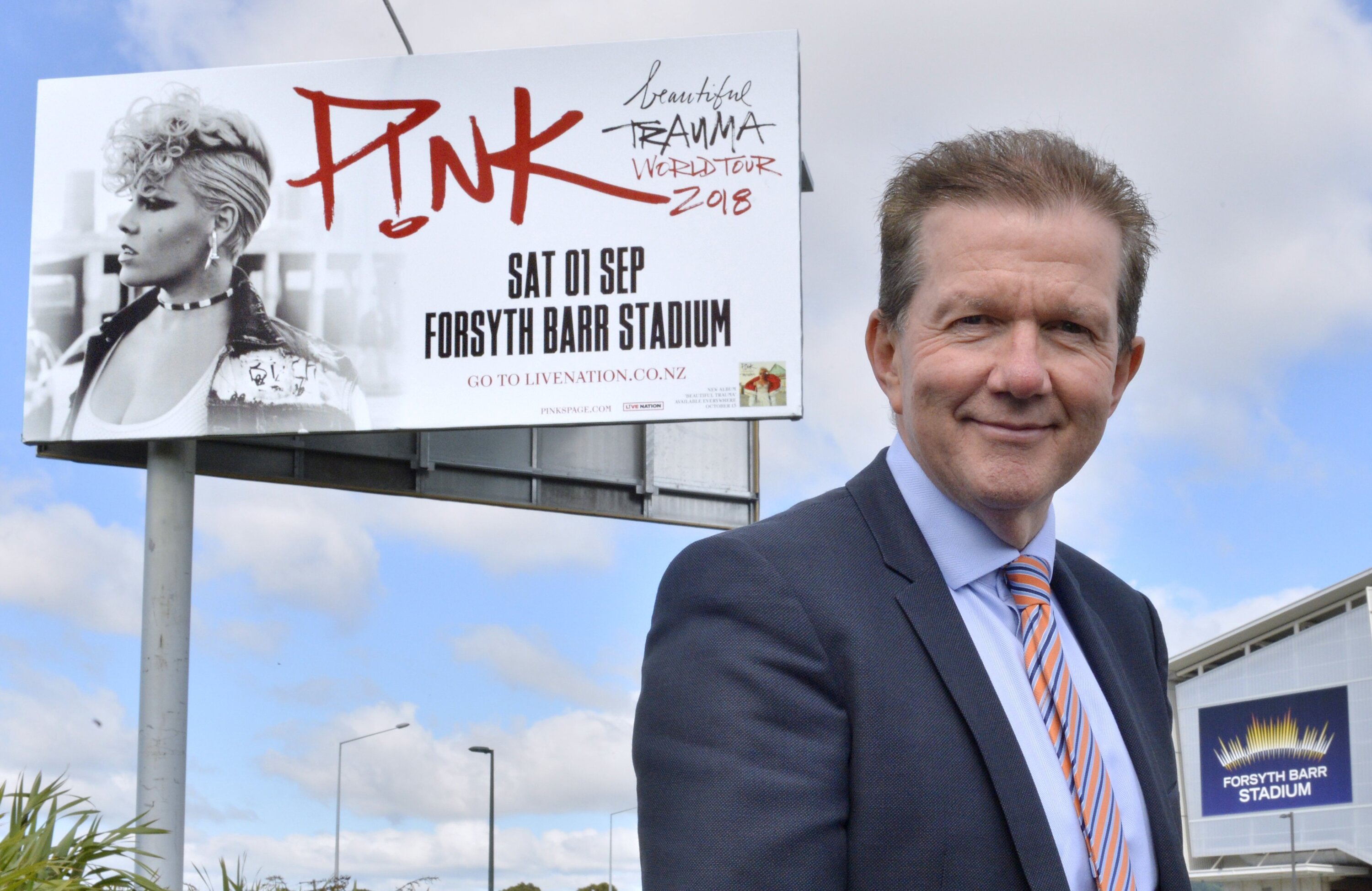 Dunedin Venues Management Ltd chief executive Terry Davies outside Forsyth Barr Stadium. Photo / Otago Daily Times