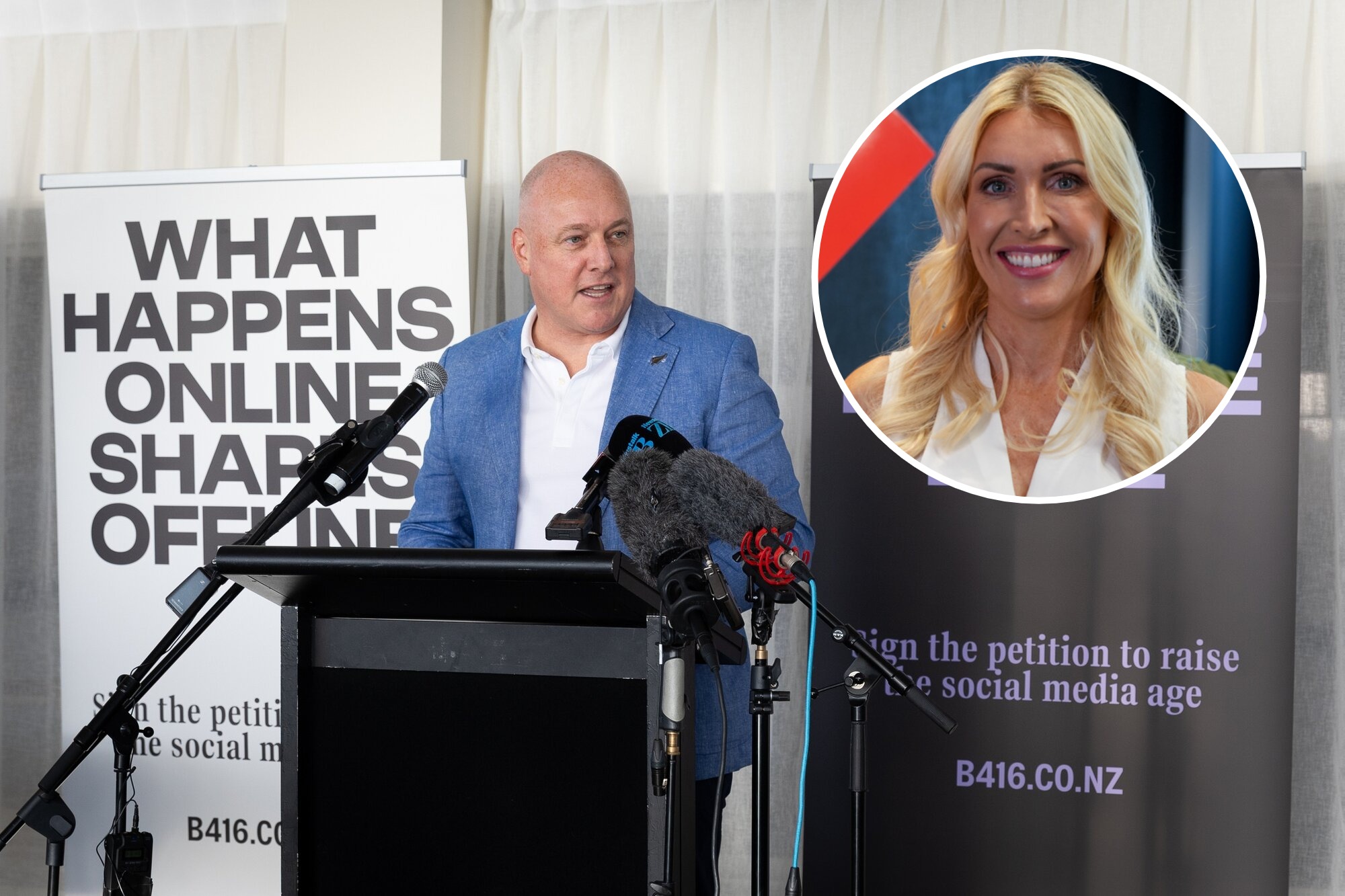 Prime Minister Christopher Luxon attended an event held by B416, of which Zuru co-founder Anna Mowbray is a member. Photo / Sylvie Whinray/Carson Bluck