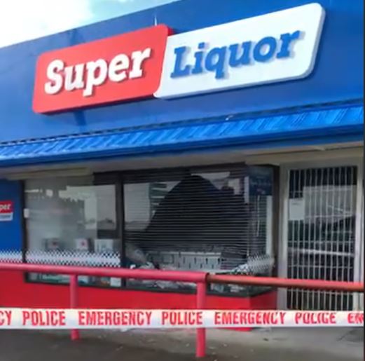 Four businesses, including Super Liquor, were targeted in this morning's crime spree in Mangawhai, Northland. Police are investigating. 