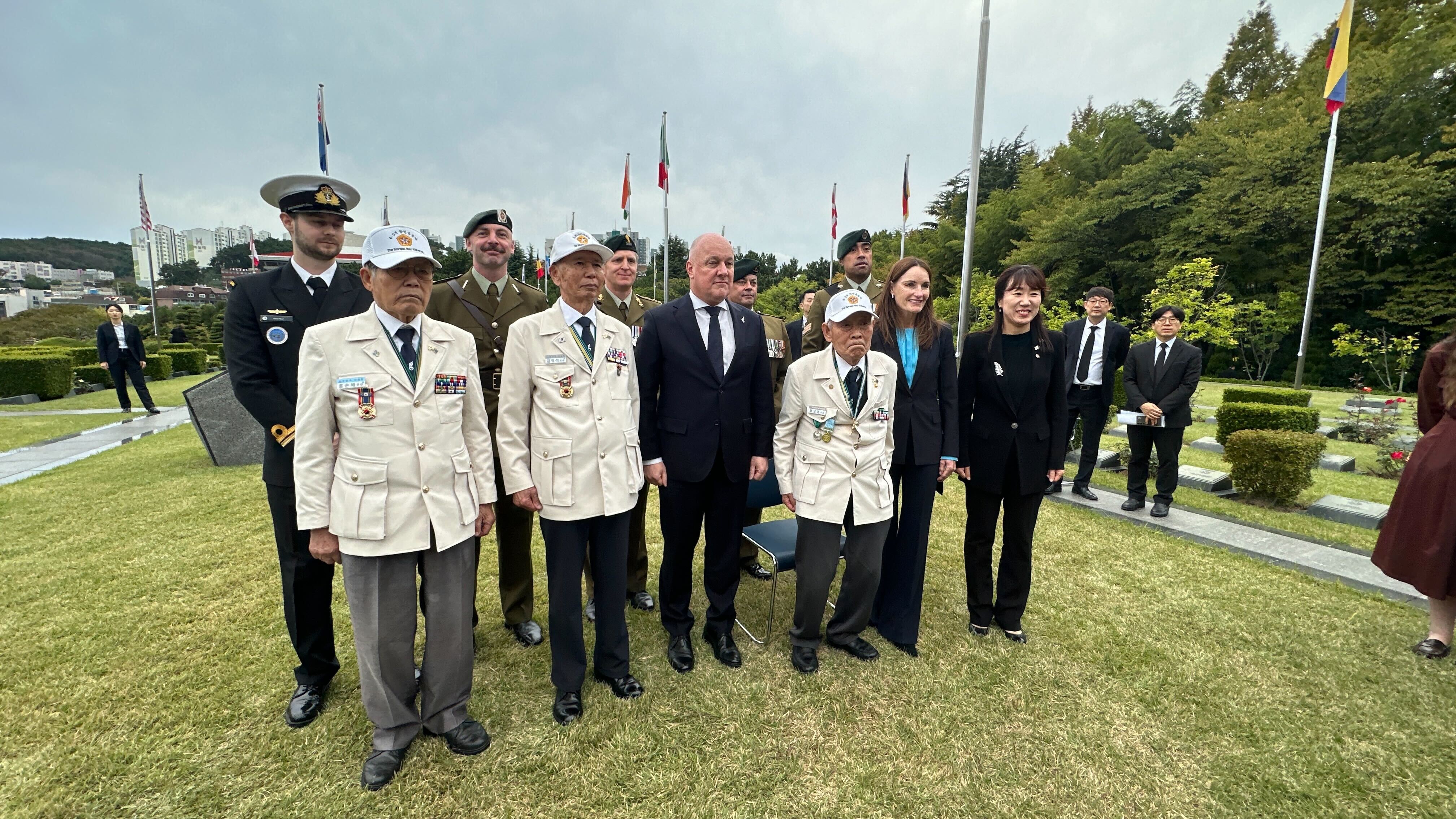 Prime Minister Christopher Luxon visited the United Nations Memorial Cemetery in Busan. Photo / Jamie Ensor