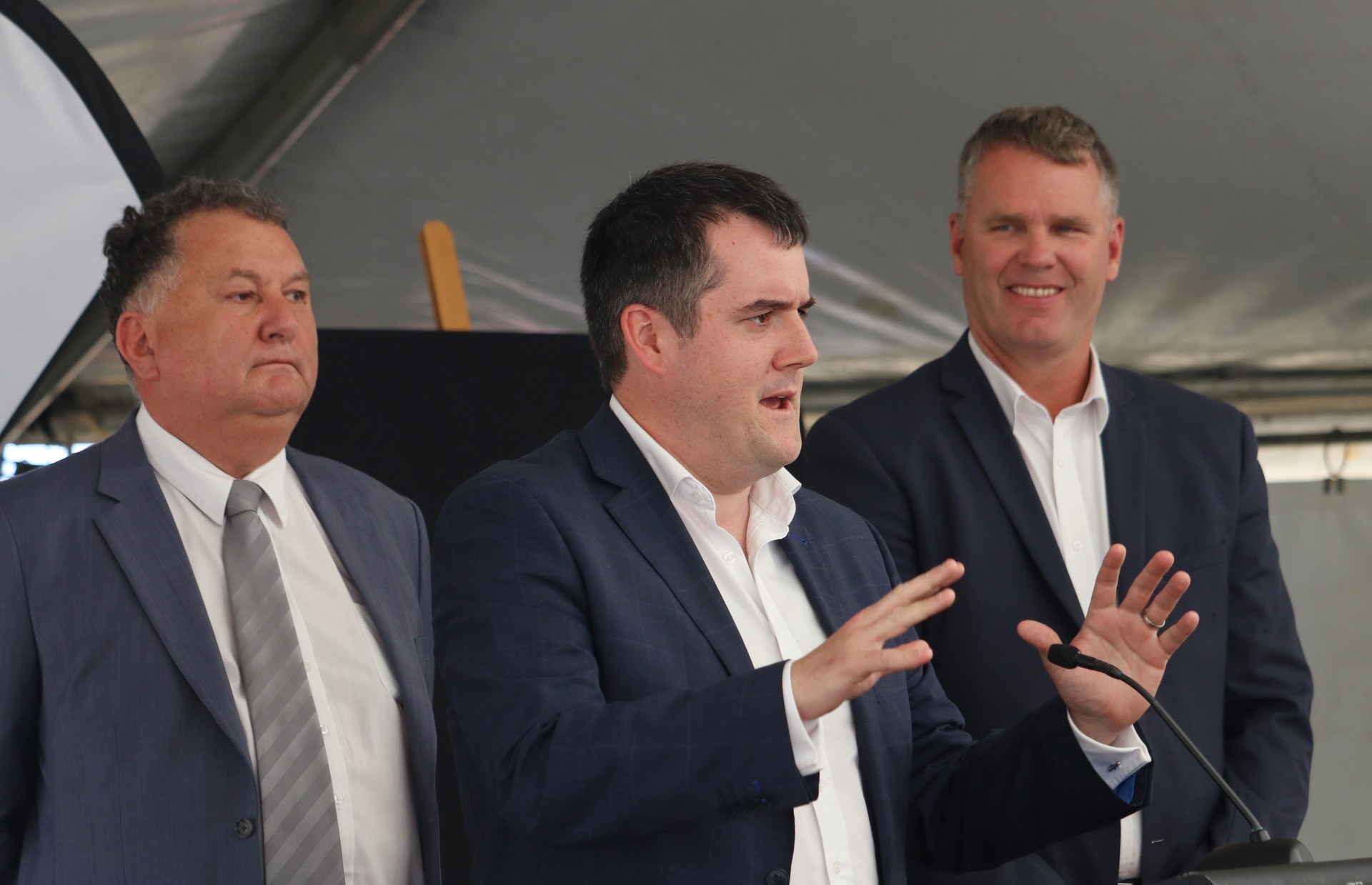 Infrastructure Minister Chris Bishop and Regional Development Minister Shane Jones. File photo / Peter de Graaf