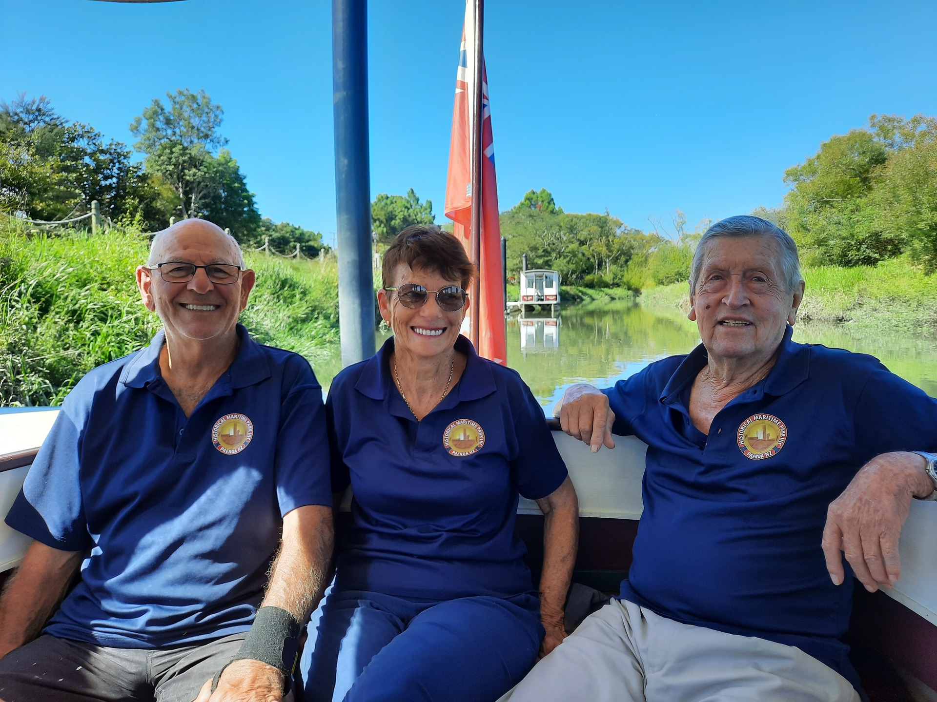 Park chairman Colin James with his wife and trustee Gloria and life member Peter Vandersloot. Photo / Danielle Zollickhofer