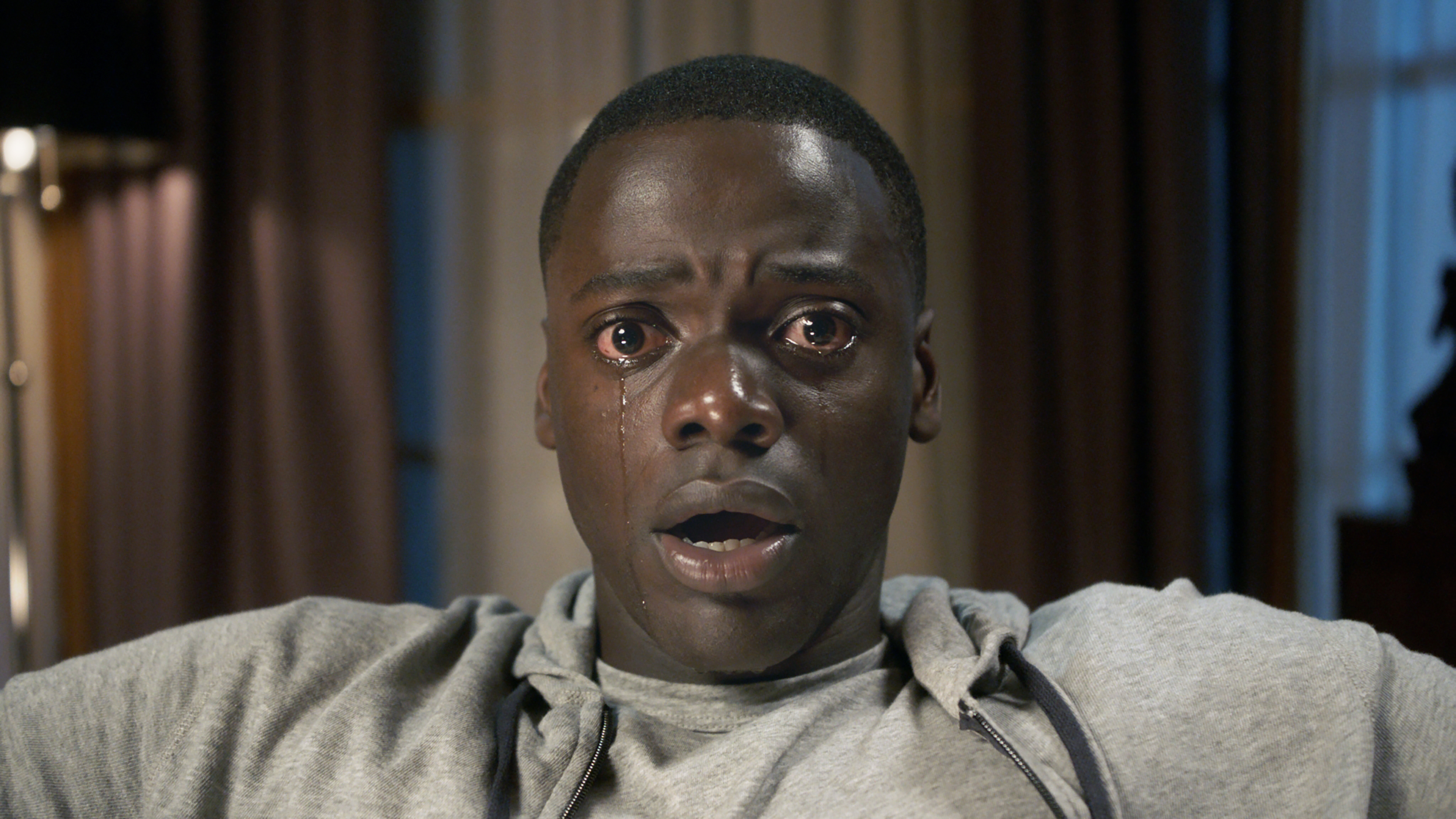 Daniel Kaluuya depicts a feeling of entrapment in the Sunken Place during Jordan Peele's 2017 film.