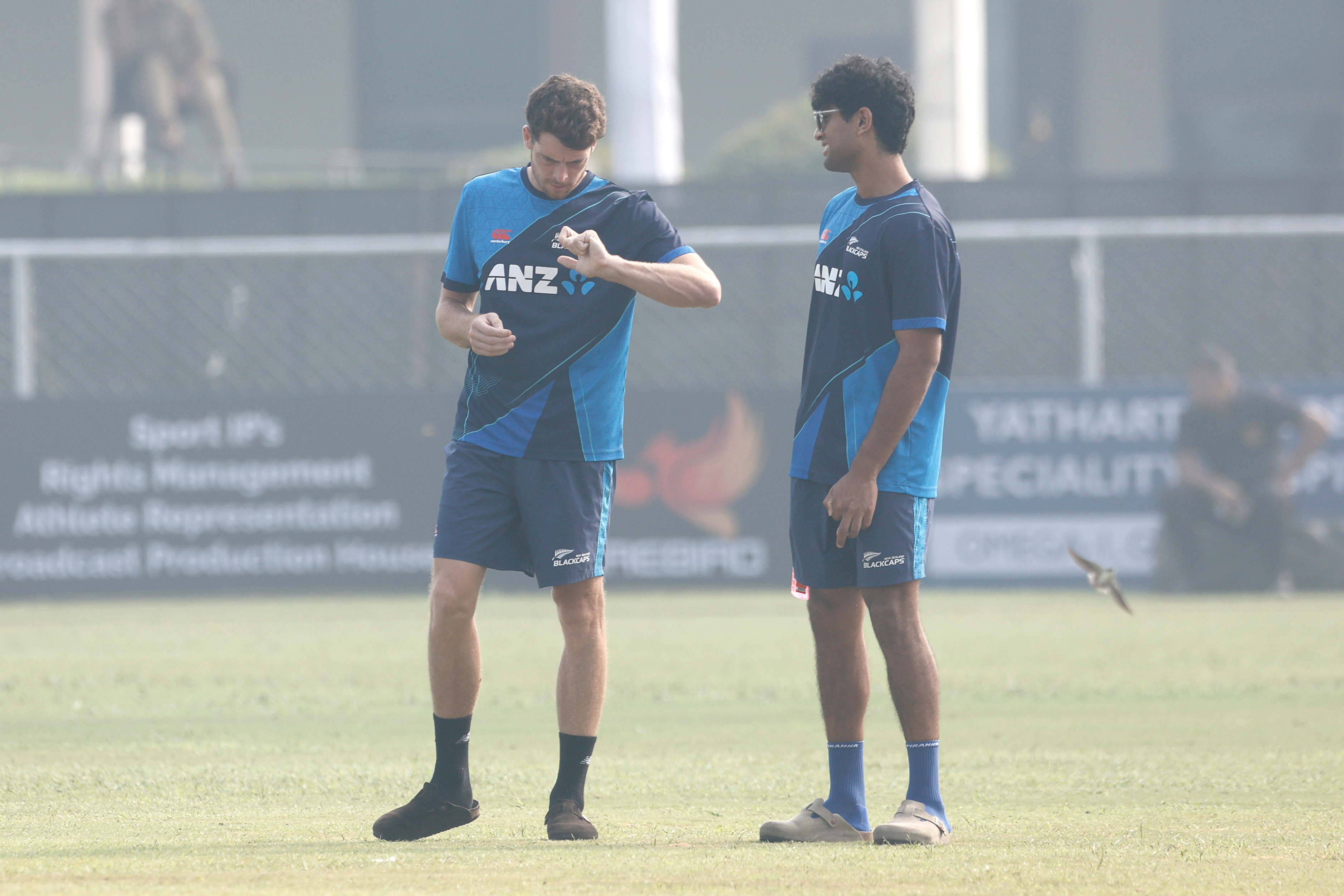 Rachin Ravindra has been working with Mitchell Santner on tour. Photo / Photosport