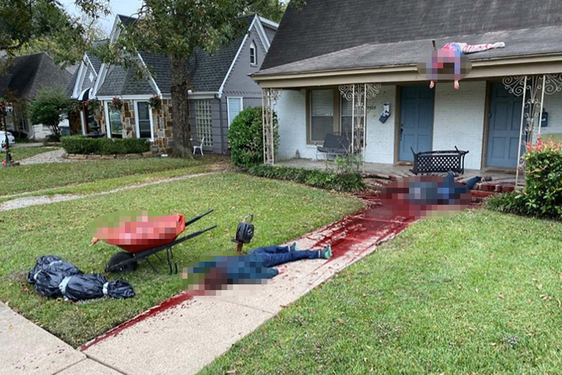 Gory Halloween decorations summon cops to shocked Dallas suburb ...