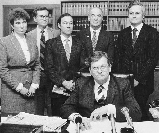 With new Lange cabinet members in 1984.