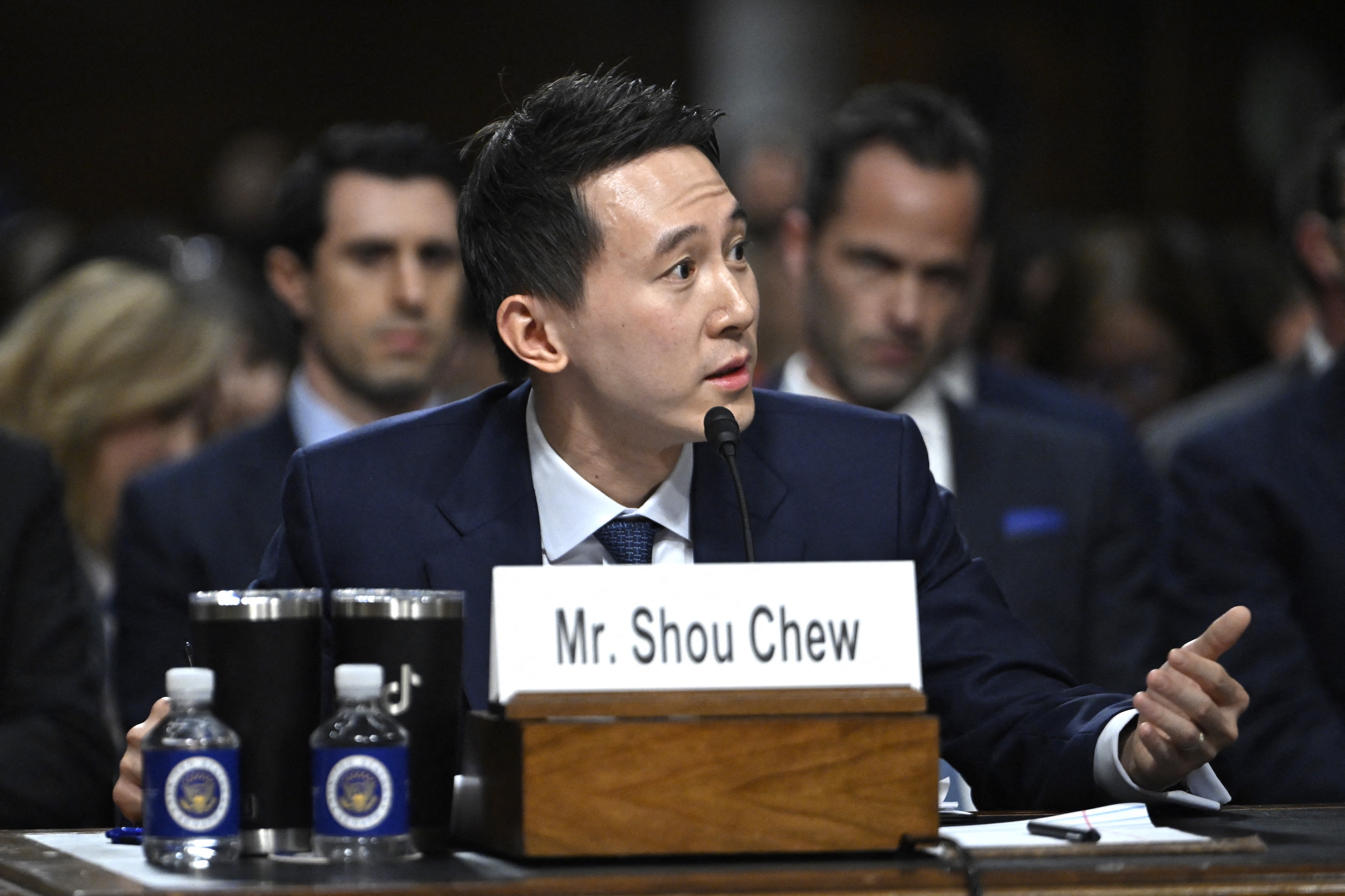 TikTok chief executive Shou Zi Chew at a US Senate Judiciary Committee hearing in January 2024. Photo / AFP