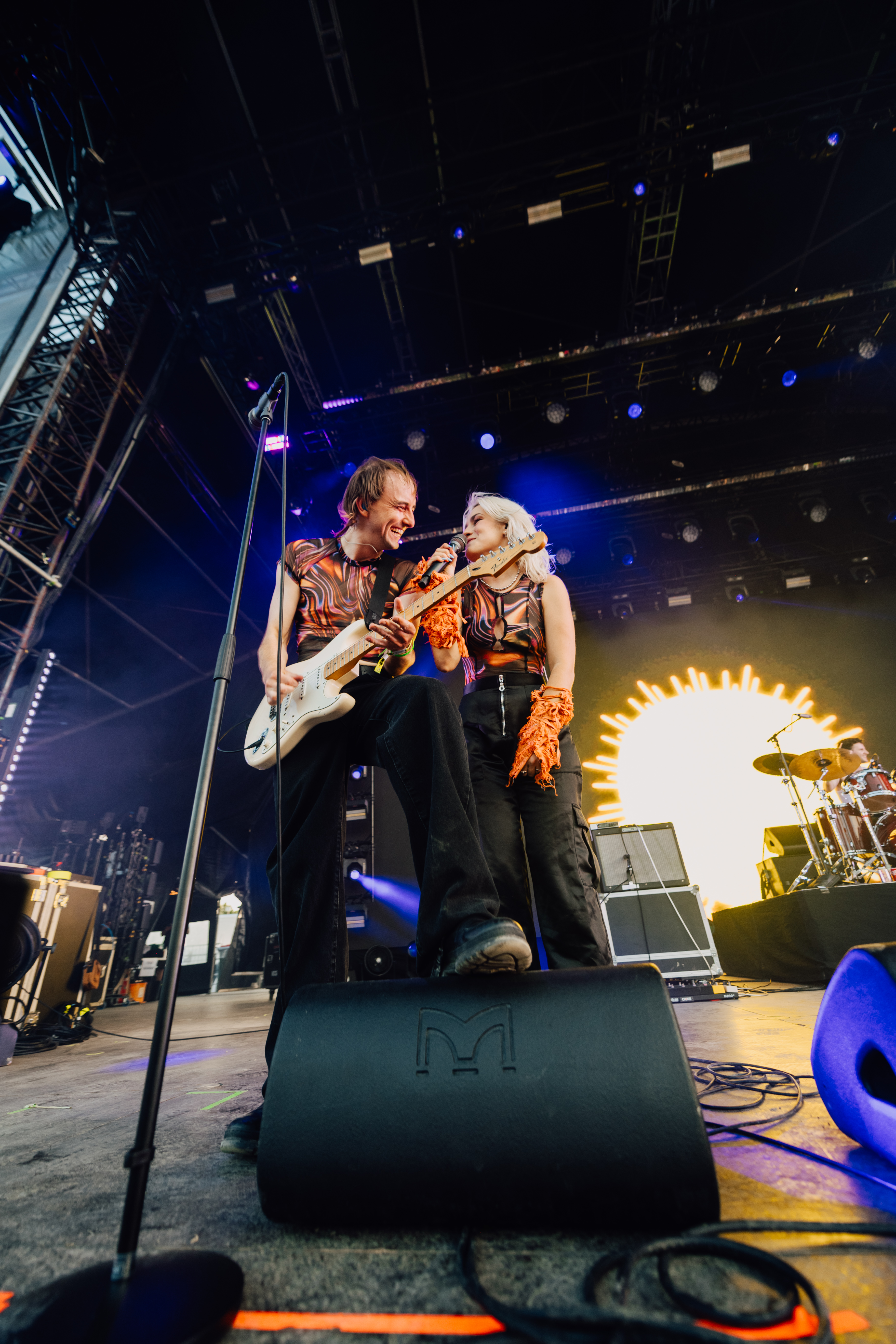 Pop duo Foley on the main stage at Rhythm and Vines.