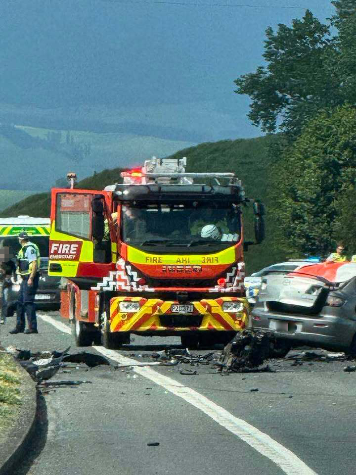One person is dead after a serious two-vehicle crash that has closed State Highway 1 near Tīrau. Photo / Supplied