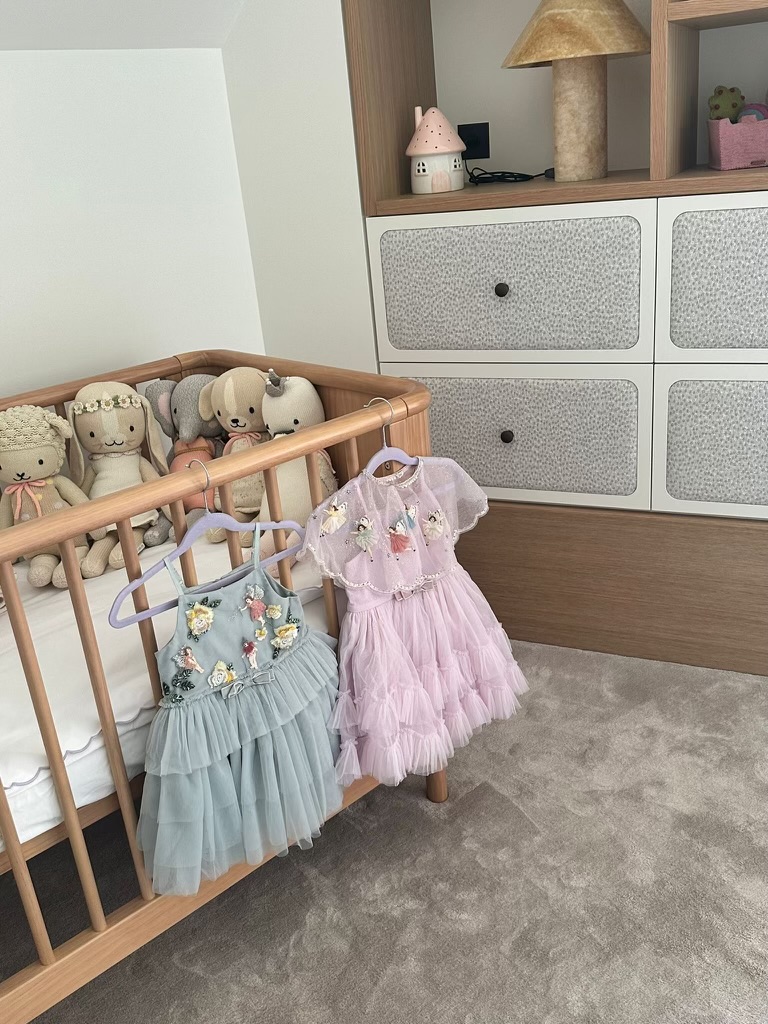 The nursery for Jaimee Lupton and Nick Mowbray's baby daughter is a strictly feminine room. 