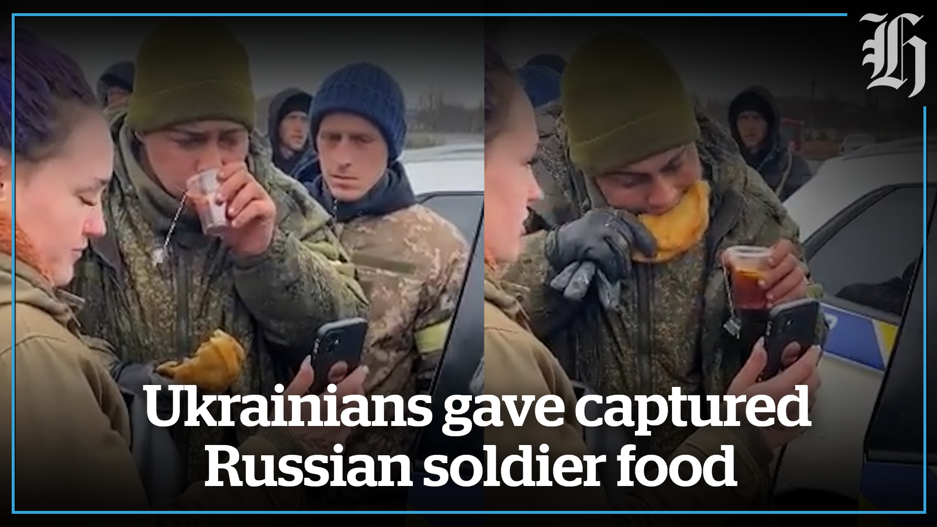 Ukrainians feed captured Russian soldier - NZ Herald