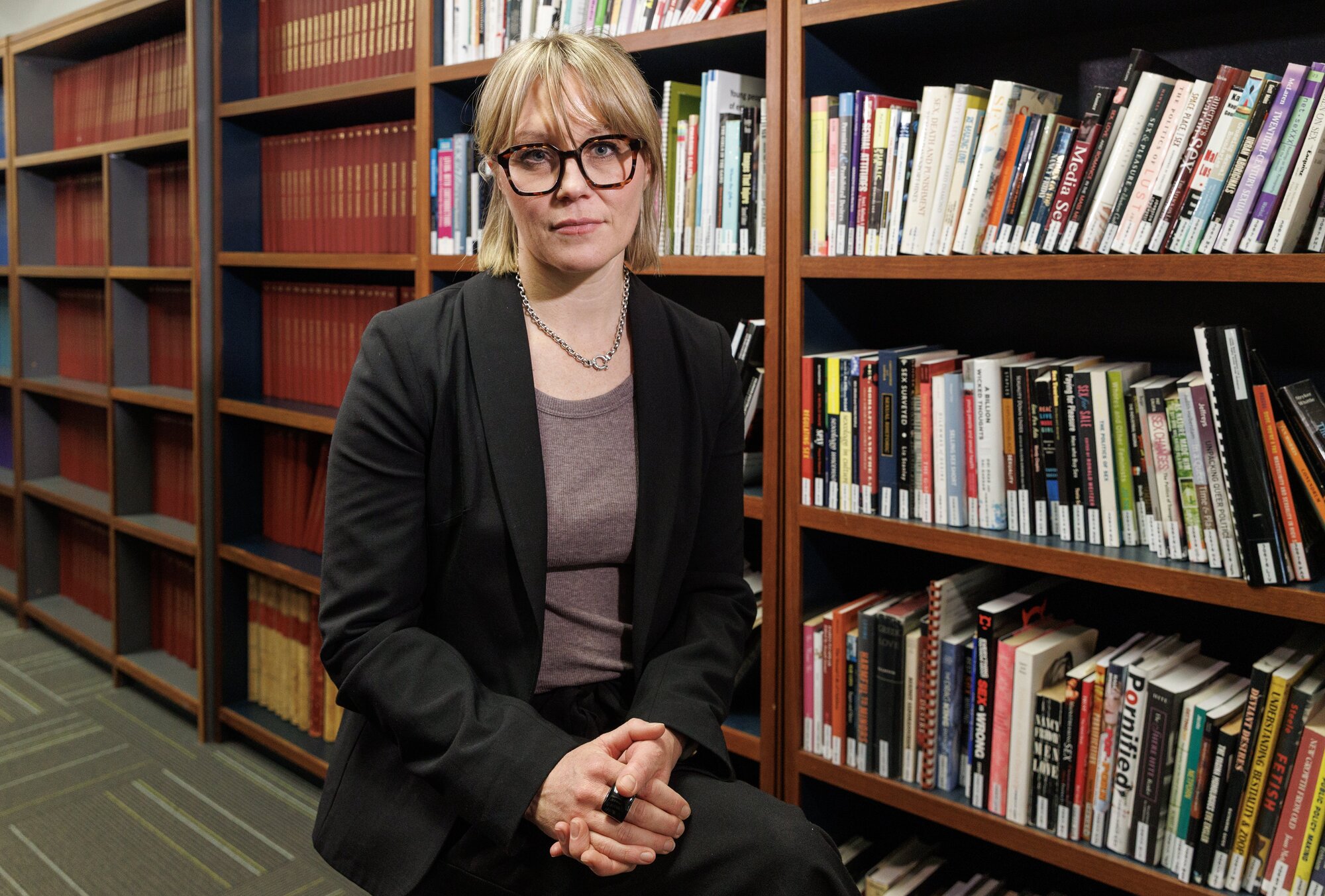 Chief Censor Caroline Flora at the Classification Office in Wellington. Photo / Mark Mitchell
