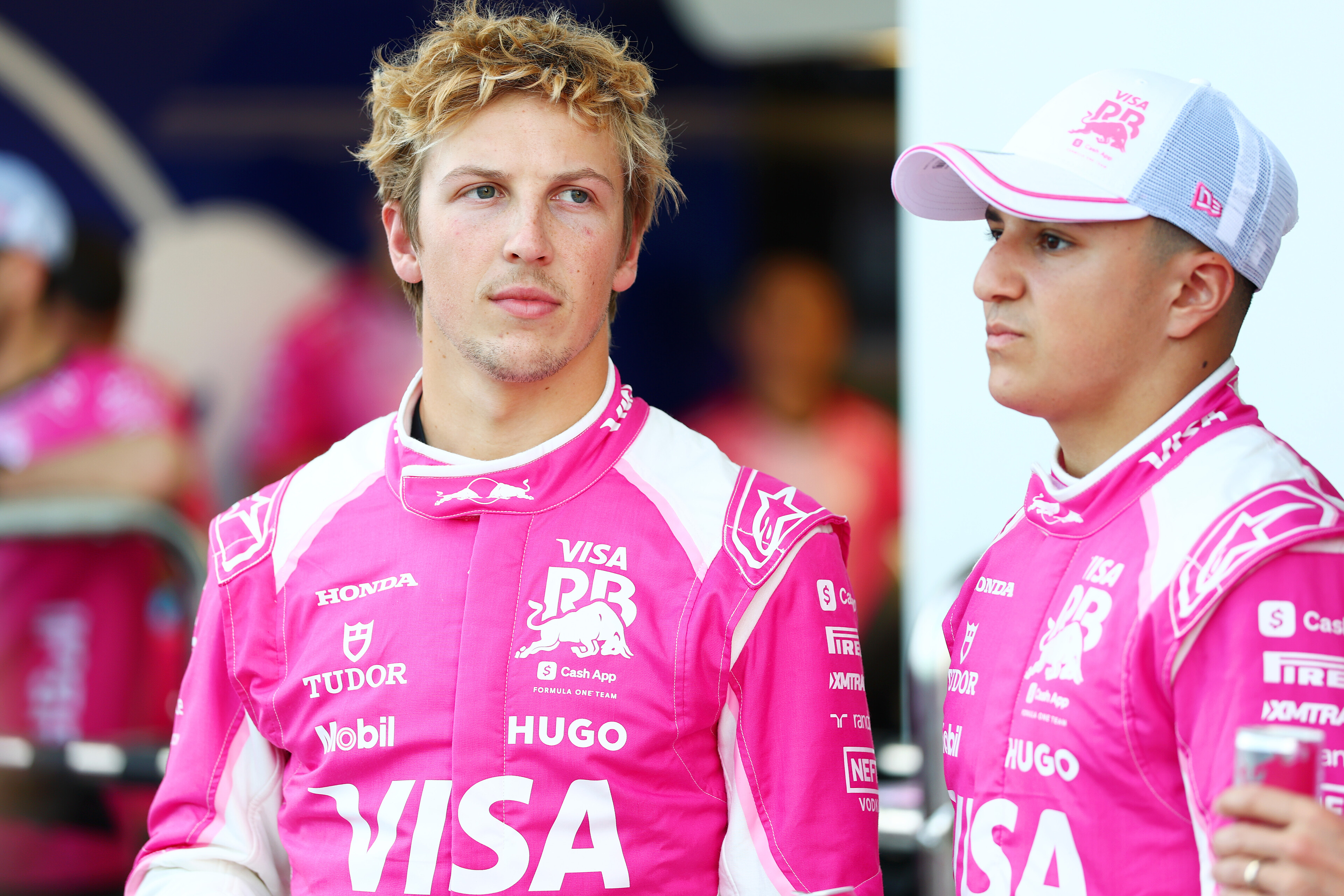 Liam Lawson with former teammate Isack Hadjar. Photo / Red Bull