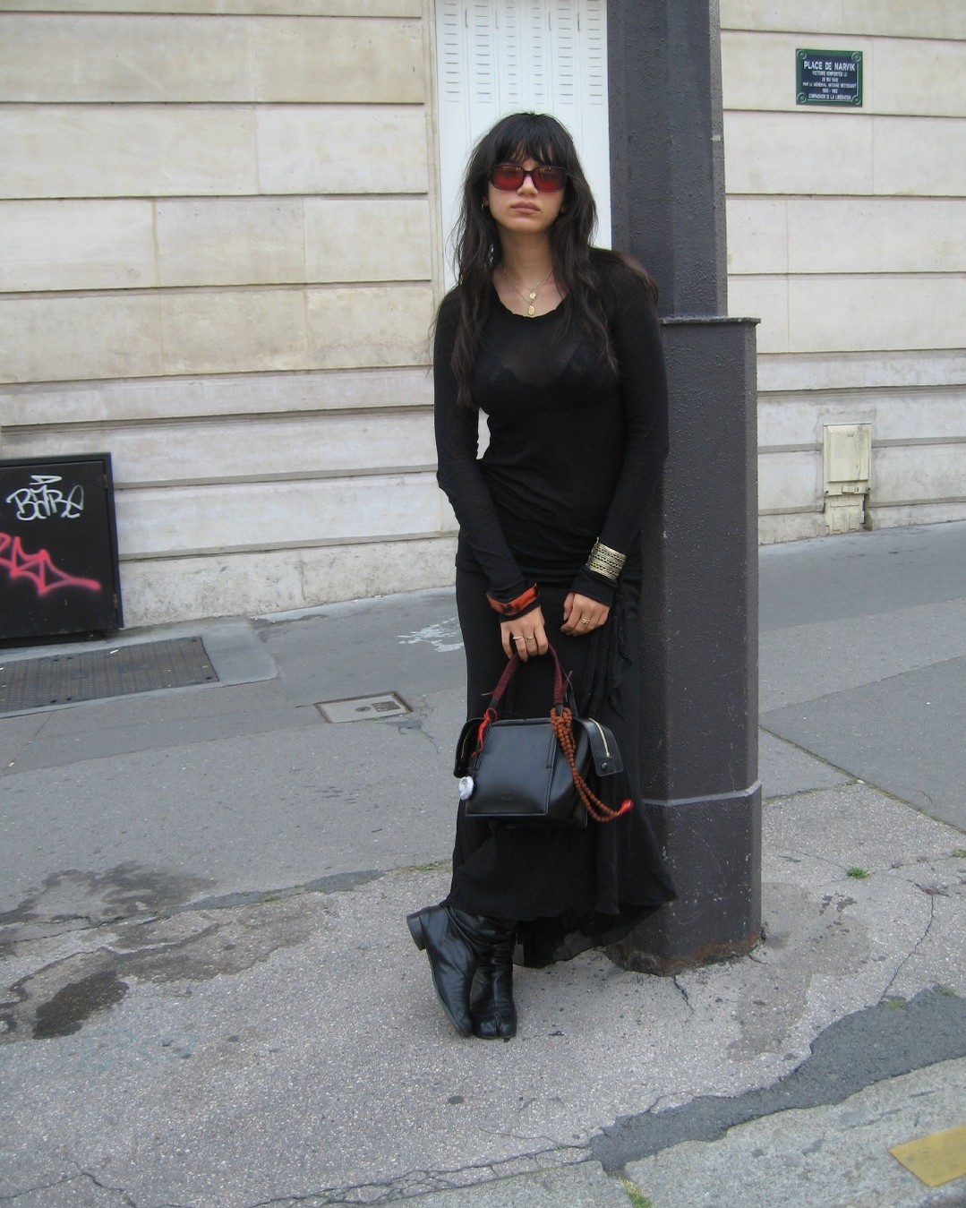 London-based New Zealand model Ch'lita Collins with her personalised Yu Mei Milly bag. Photo / @Yumeibrand