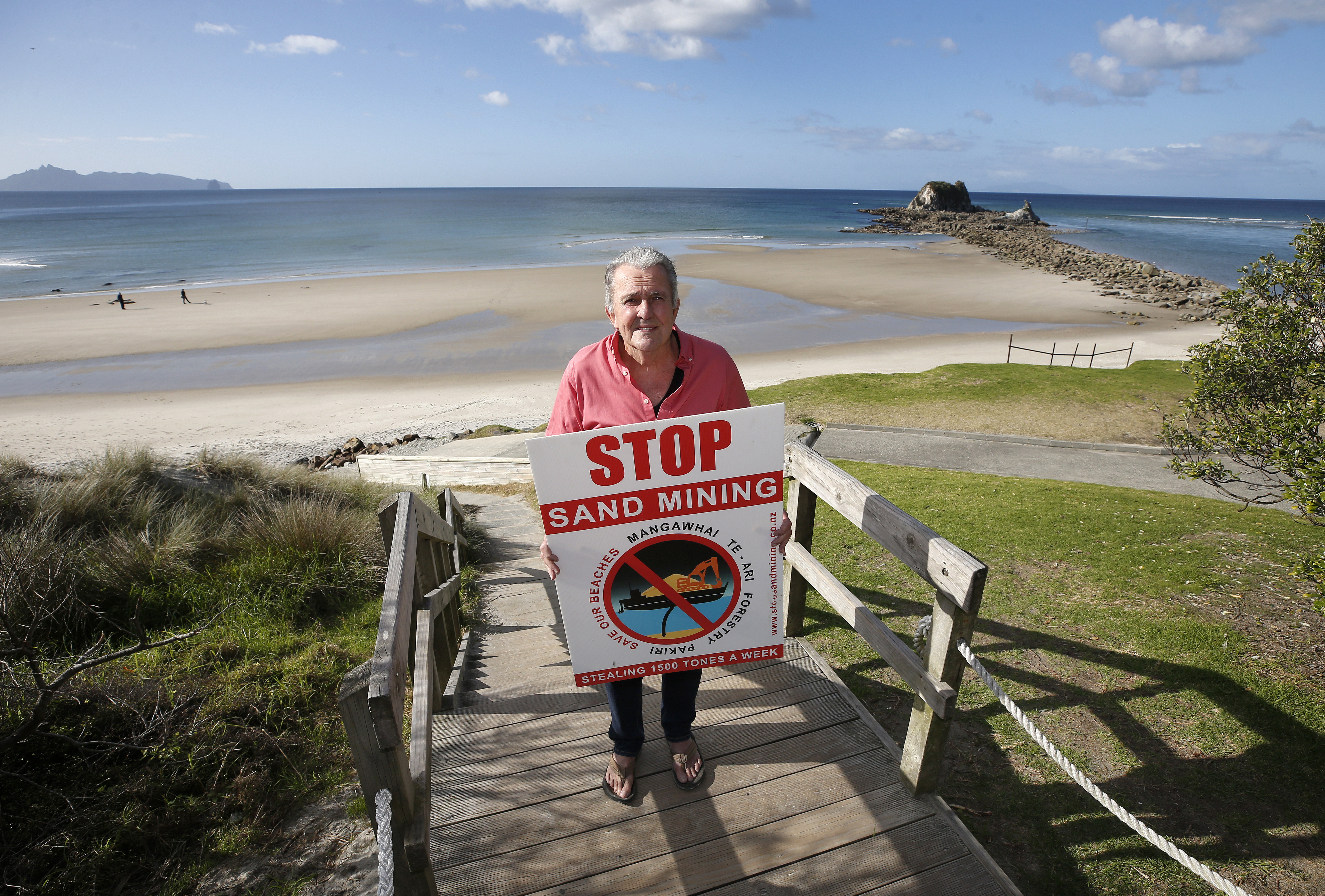 Mangawhai resident Ken Rayward has been opposed to McCallum Bros sand mining at Mangawhai to Pākiri for several years, and he is against the Bream Bay proposal for the same reasons. Photo / Michael Cunningham