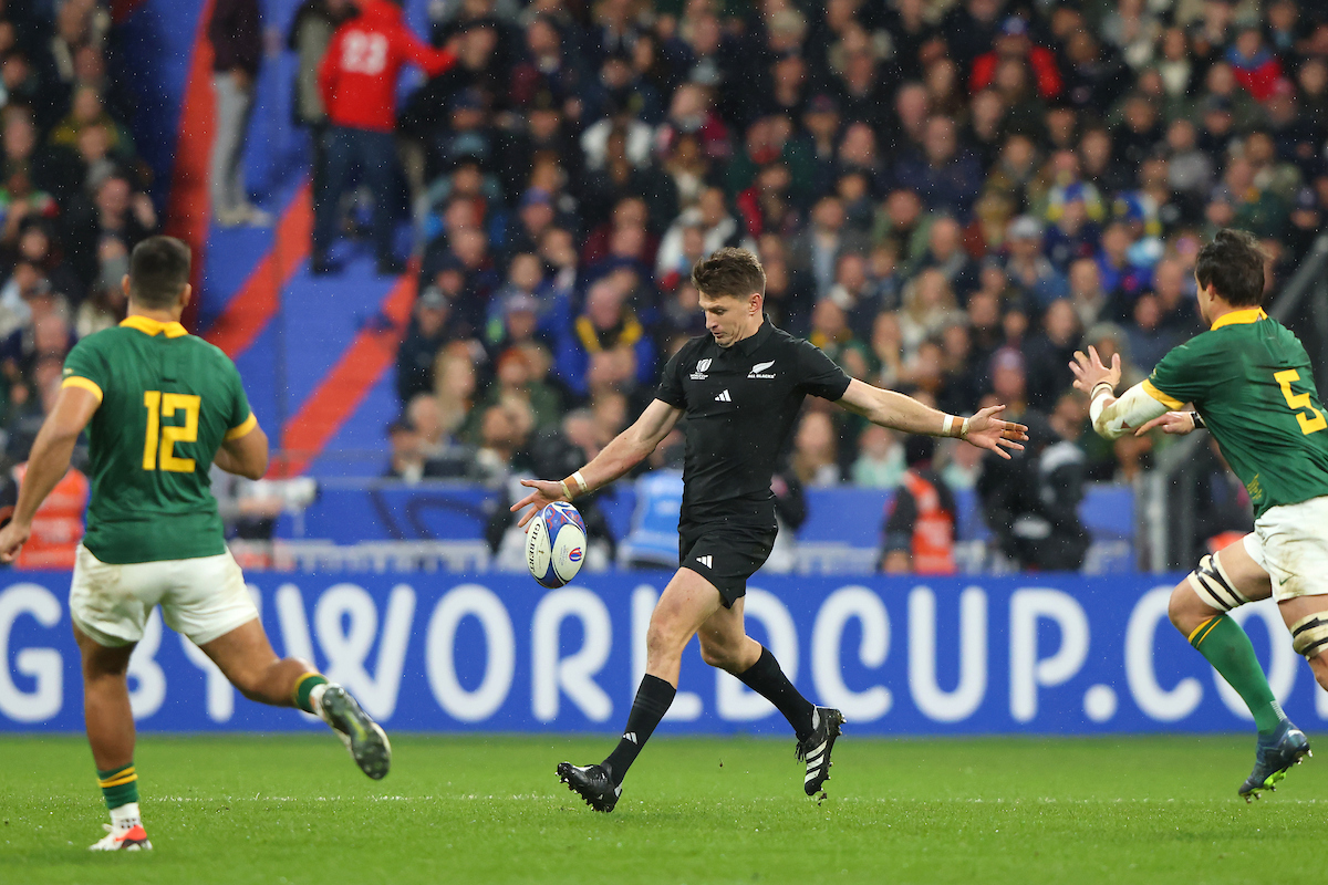 Beauden Barrett in action against the Springboks in the 2023 World Cup final. Photo / Photosport