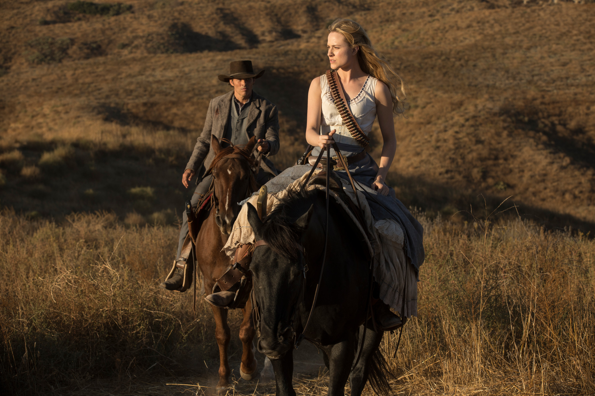 Evan Rachel Ward in Westworld, which is shot through with the gun-toting brio that enthralled audiences in the genre's heyday. Photo / Supplied