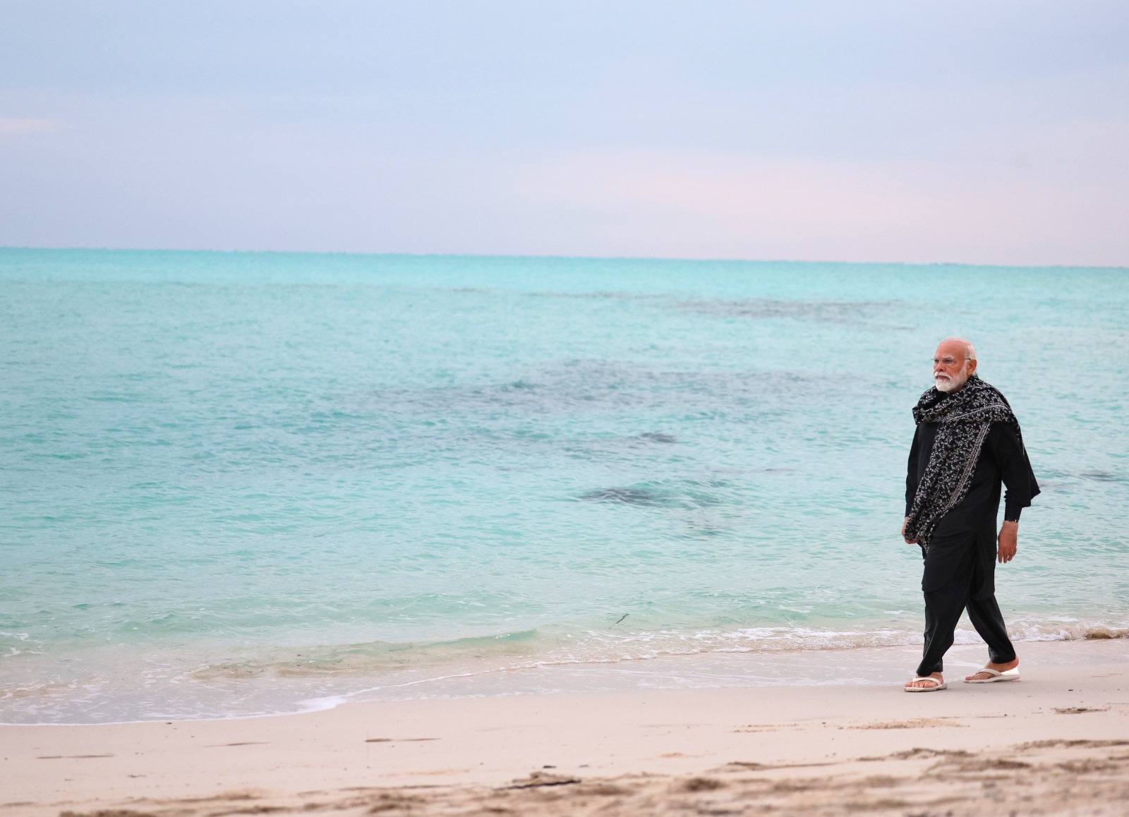 Photos shared to Narendra Modi's X account in Lakshadweep.