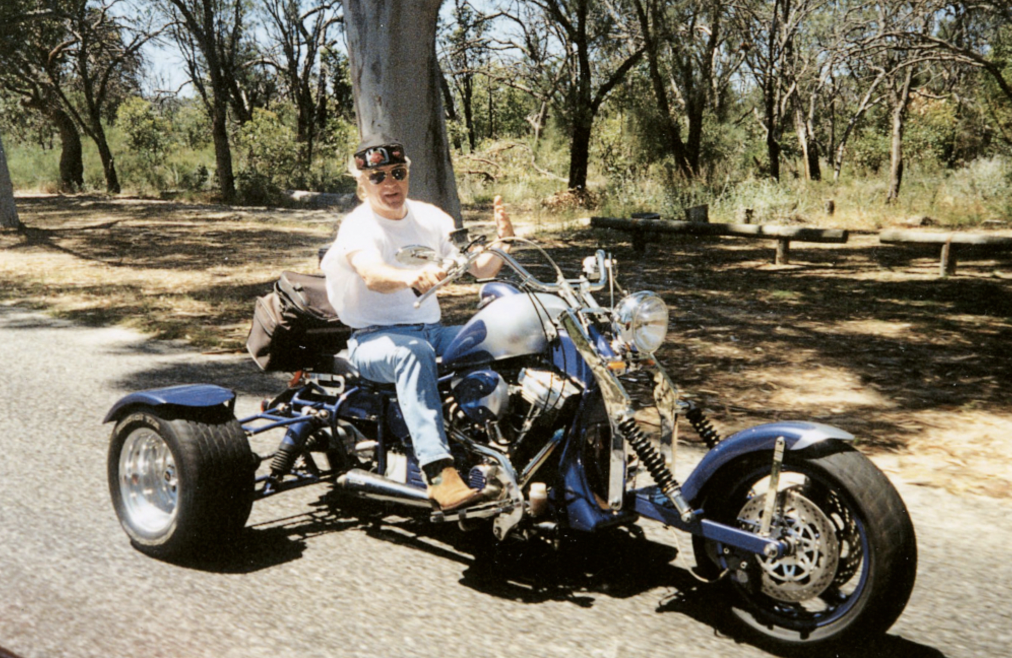 Sir Billy Connolly shared a picture of the bike he rode for his World Tour of New Zealand documentary. Photo / Facebook