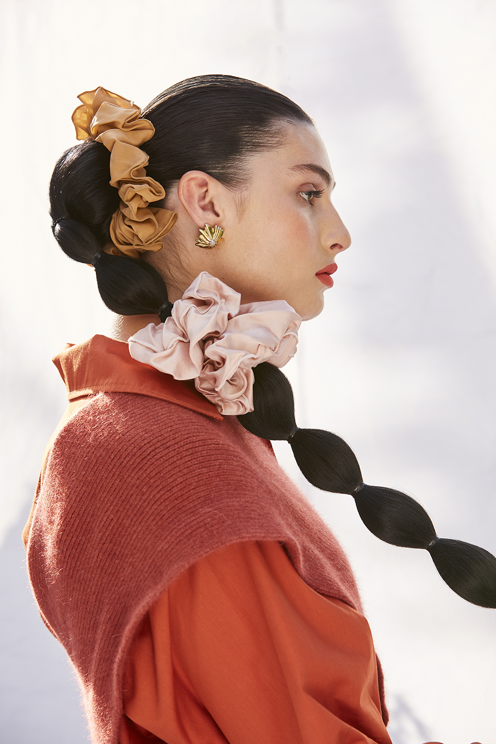 Scrunchies, a seriously frivolous accessory, are being championed by NZ fashion. Why? Photo / Marissa Findlay