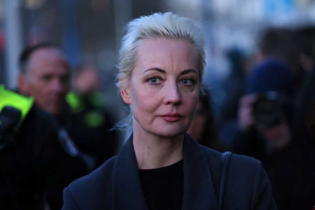 Yulia Navalnaya, widow of Alexei Navalny, faces arrest if she sets foot in Russia. Photo / Getty Images