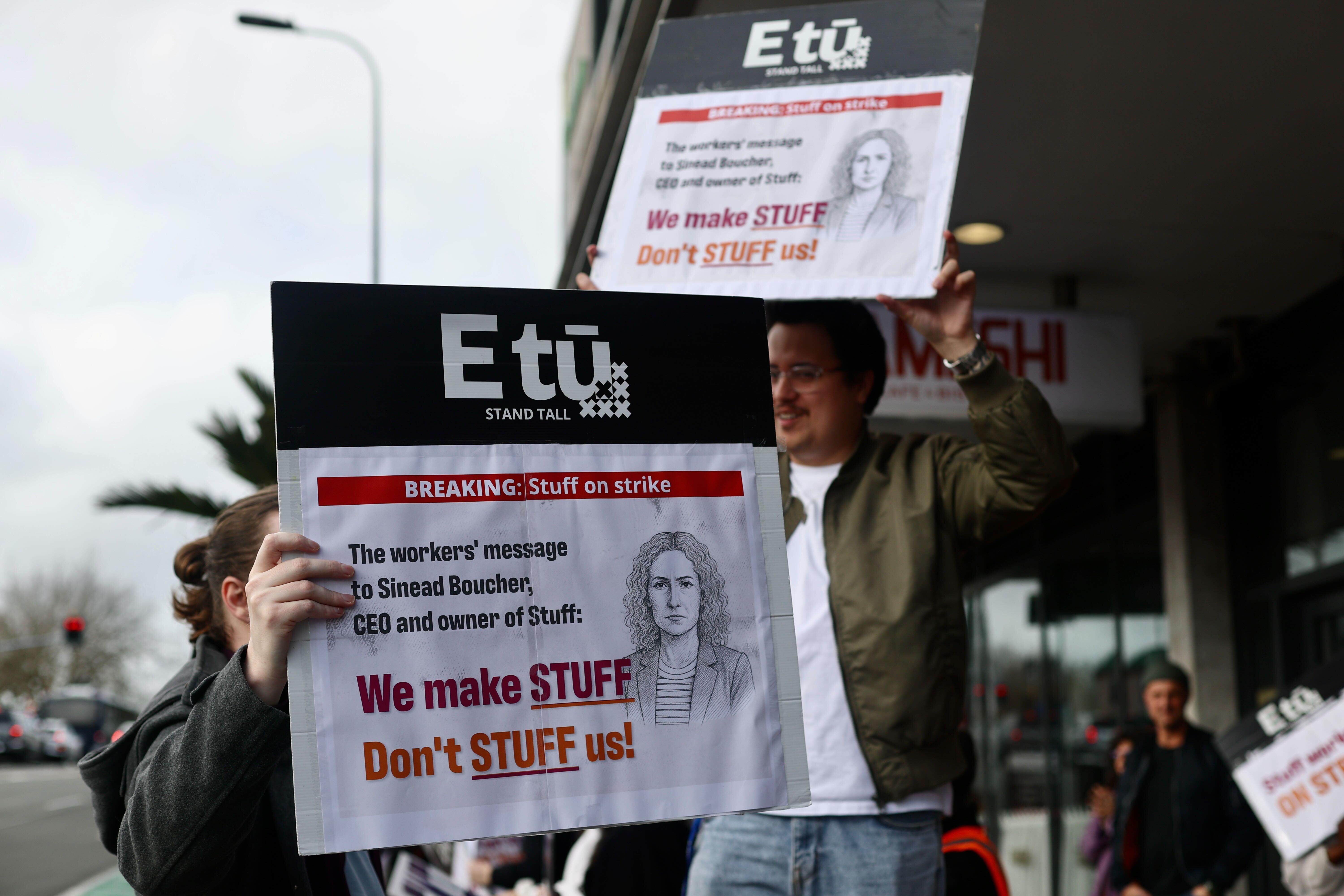 Journalists from Stuff walked off the job for two hours in August over their collective contract negotiations. Photo / Dean Purcell
