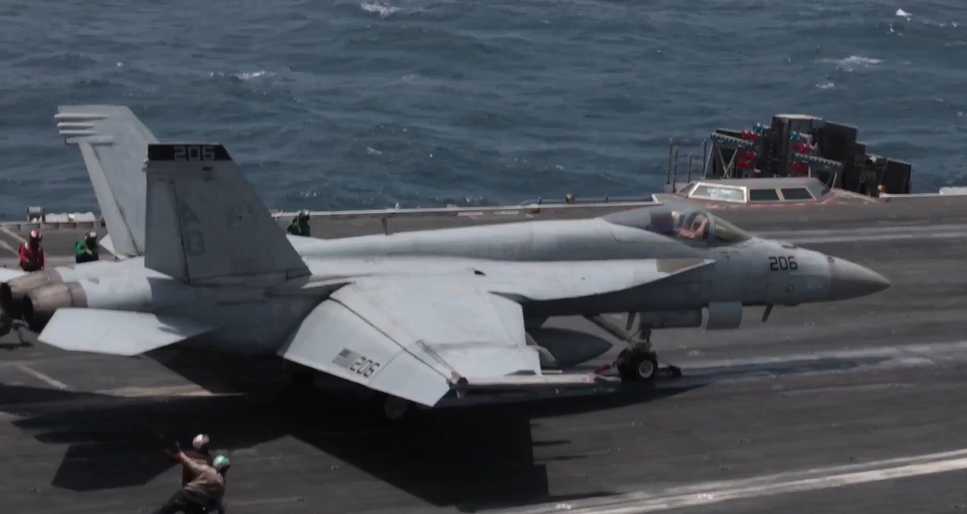 The US Navy conducts flight operations on the USS George H.W. Bush. 