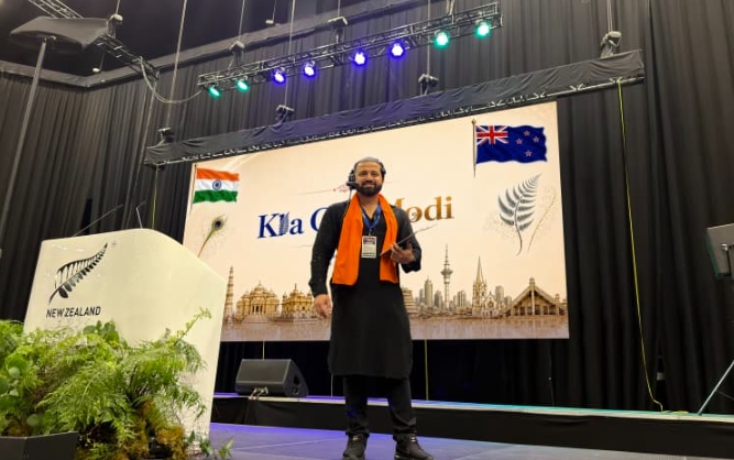 Rahul Chopra was stage manager for the Kia Ora Modi event at Spark Arena.