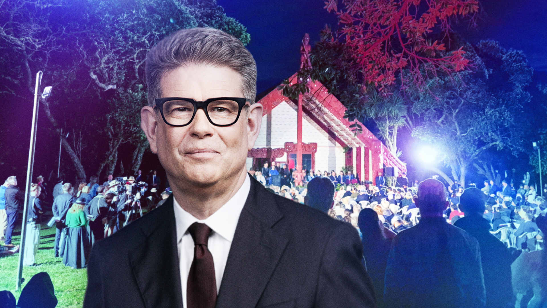 John Campbell with the Waitangi dawn service.