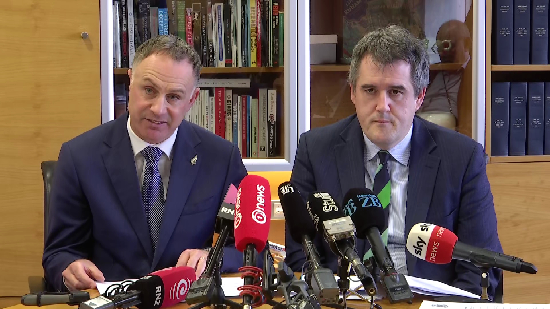 Local Government Minister Simon Watts and RMA Reform Minister Chris Bishop speak to media.