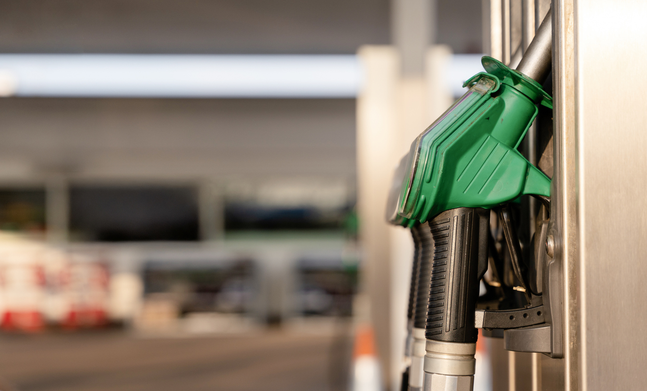 Pumps at a petrol station. 