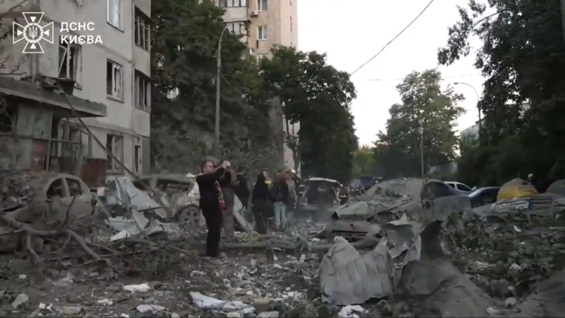A screenshot of a video posted by the State Emergency Service of Ukraine.